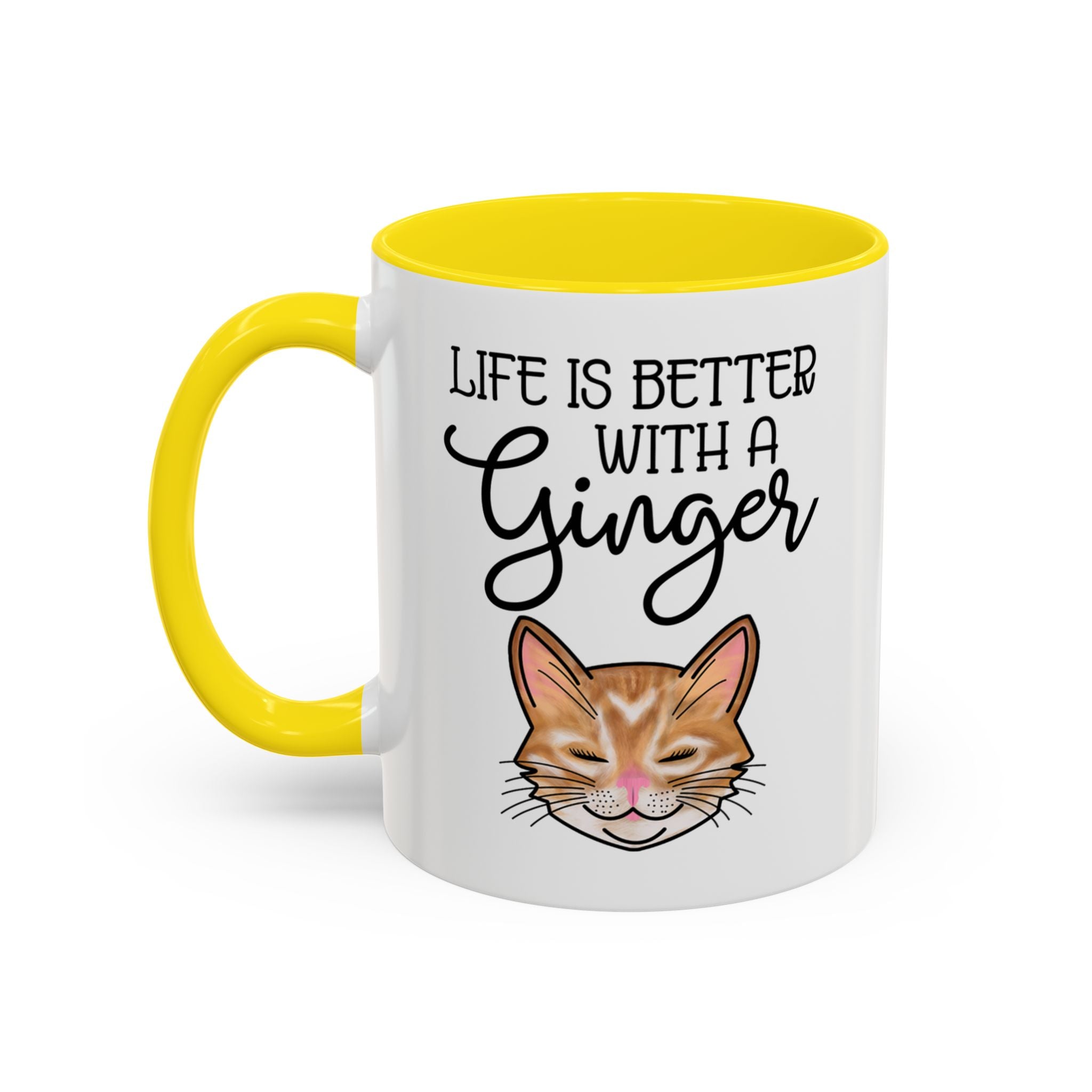 Ginger Cat Coffee Mug | "Life Is Better With a Ginger" Accent Mug