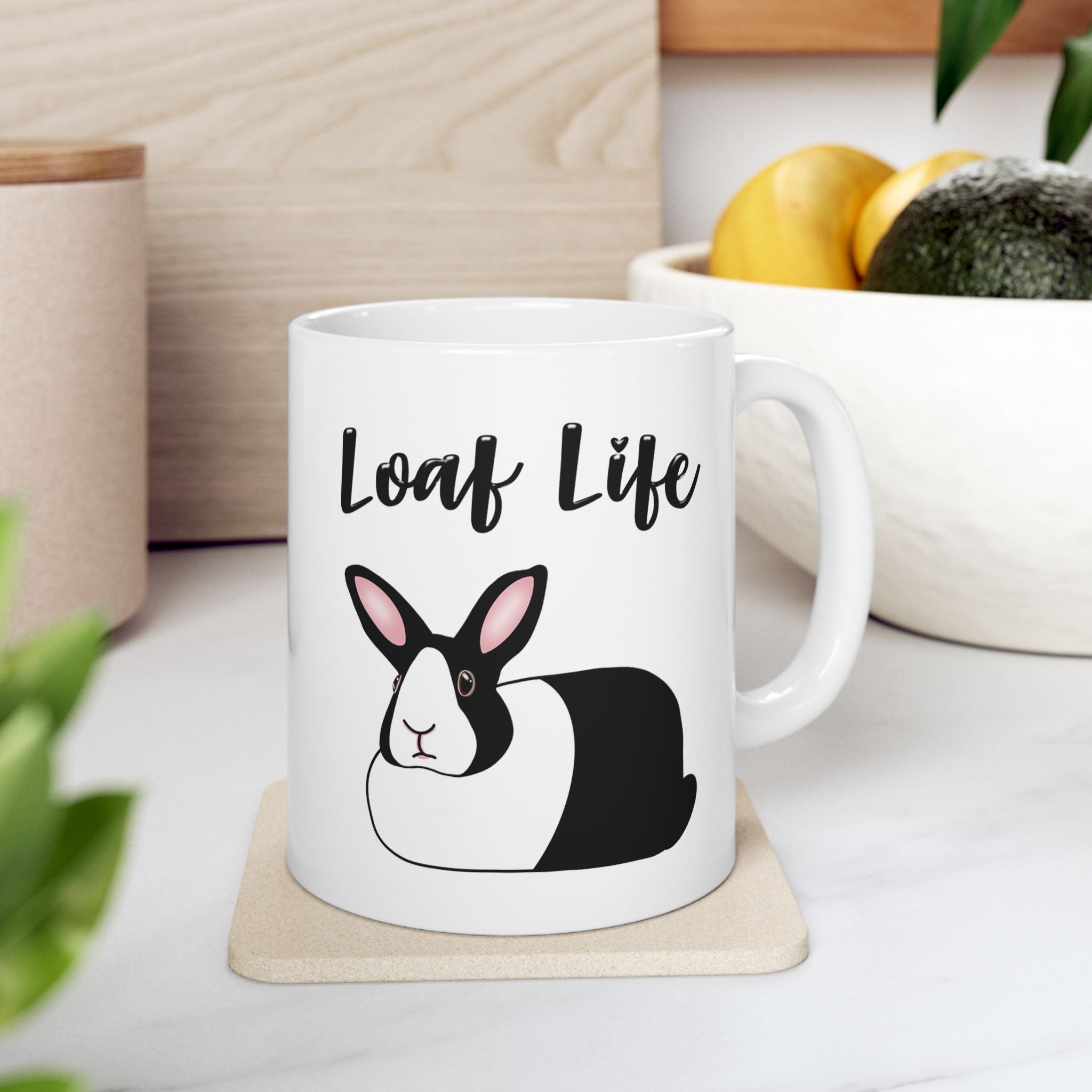 Loaf Life Dutch Rabbit Coffee Mug | 11oz & 15oz Ceramic Black Dutch