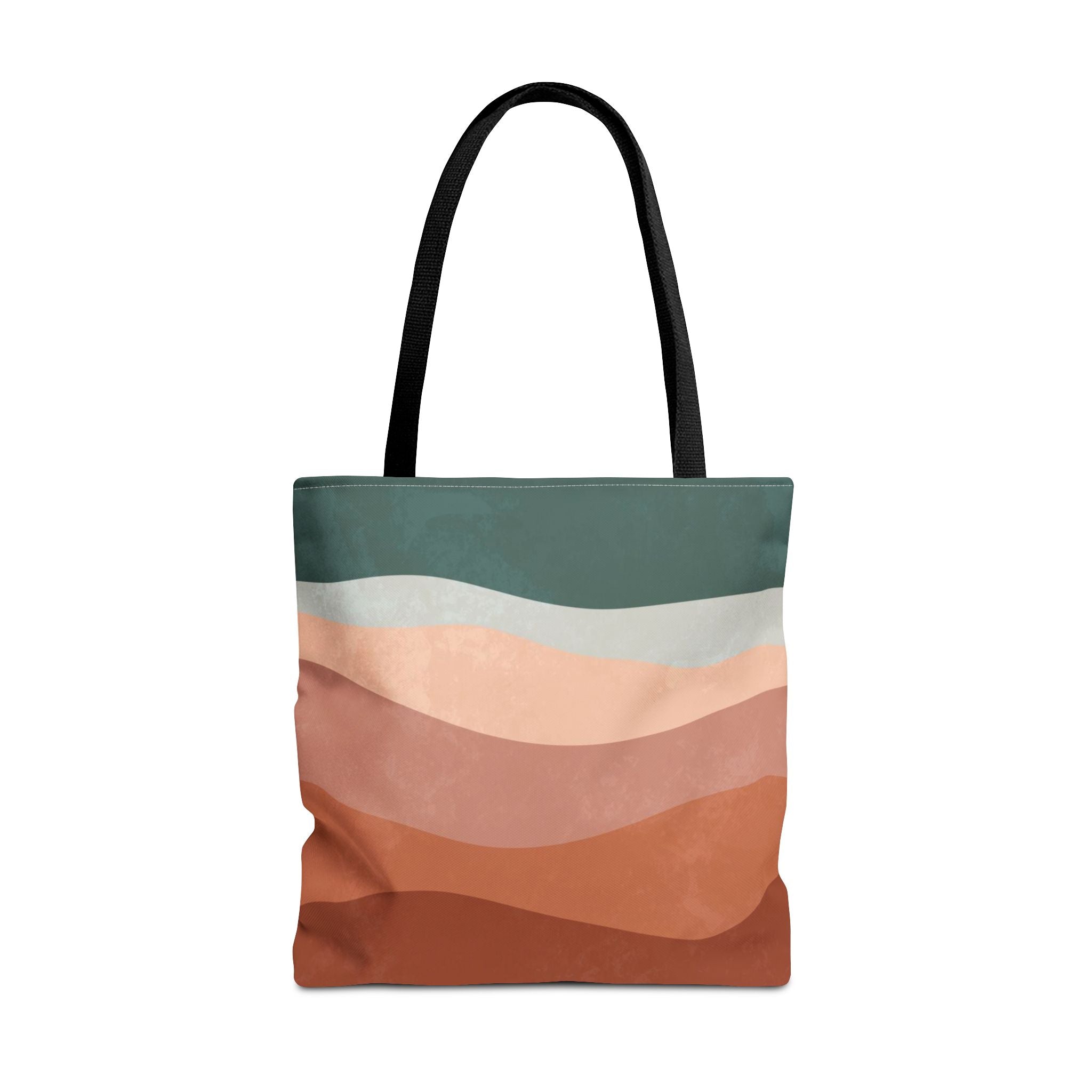 Abstract Boho Hills Terracotta Tote Bag | Rust & Teal