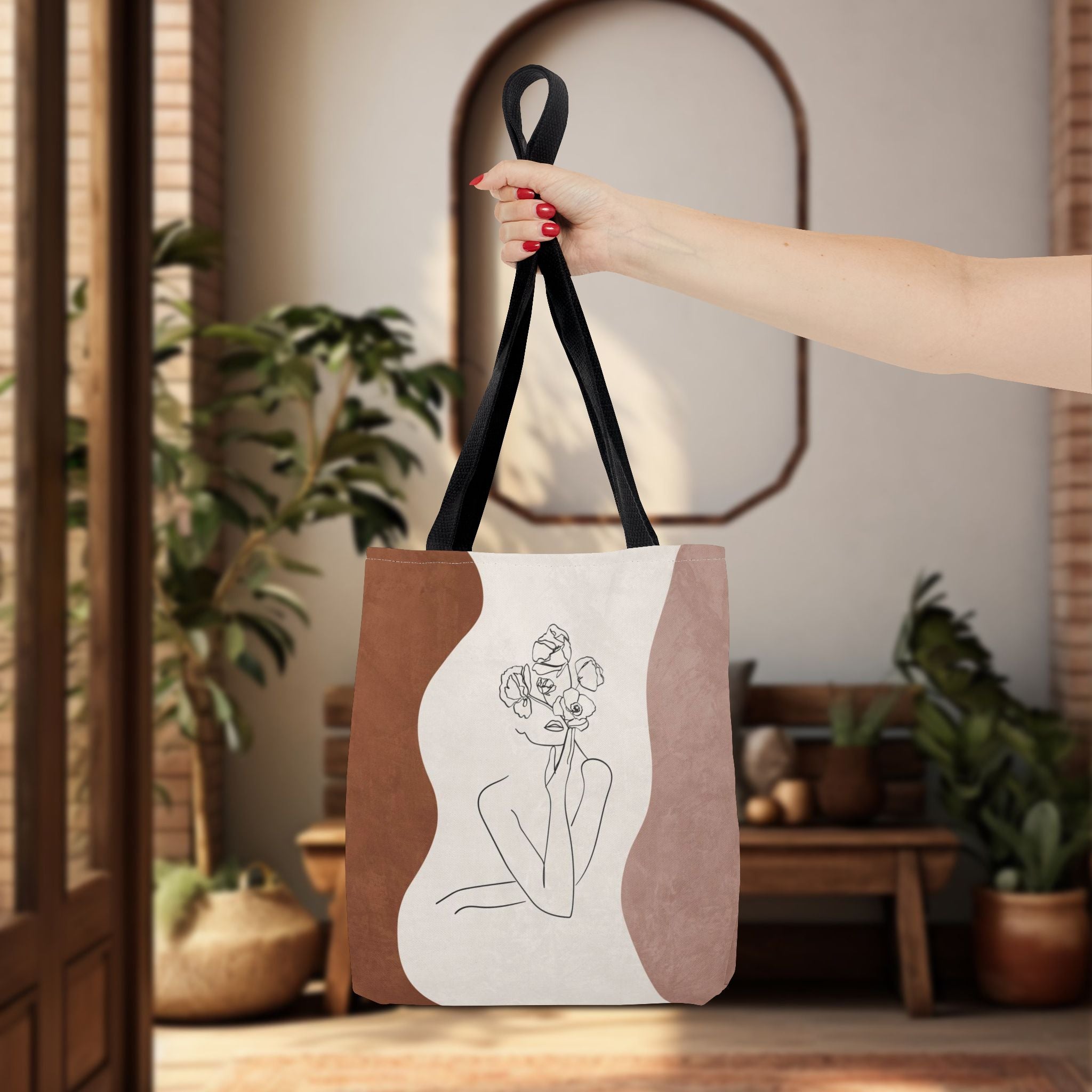 Abstract Woman Line Art Minimalist Tote Bag — Minimalist Line Drawing Tote