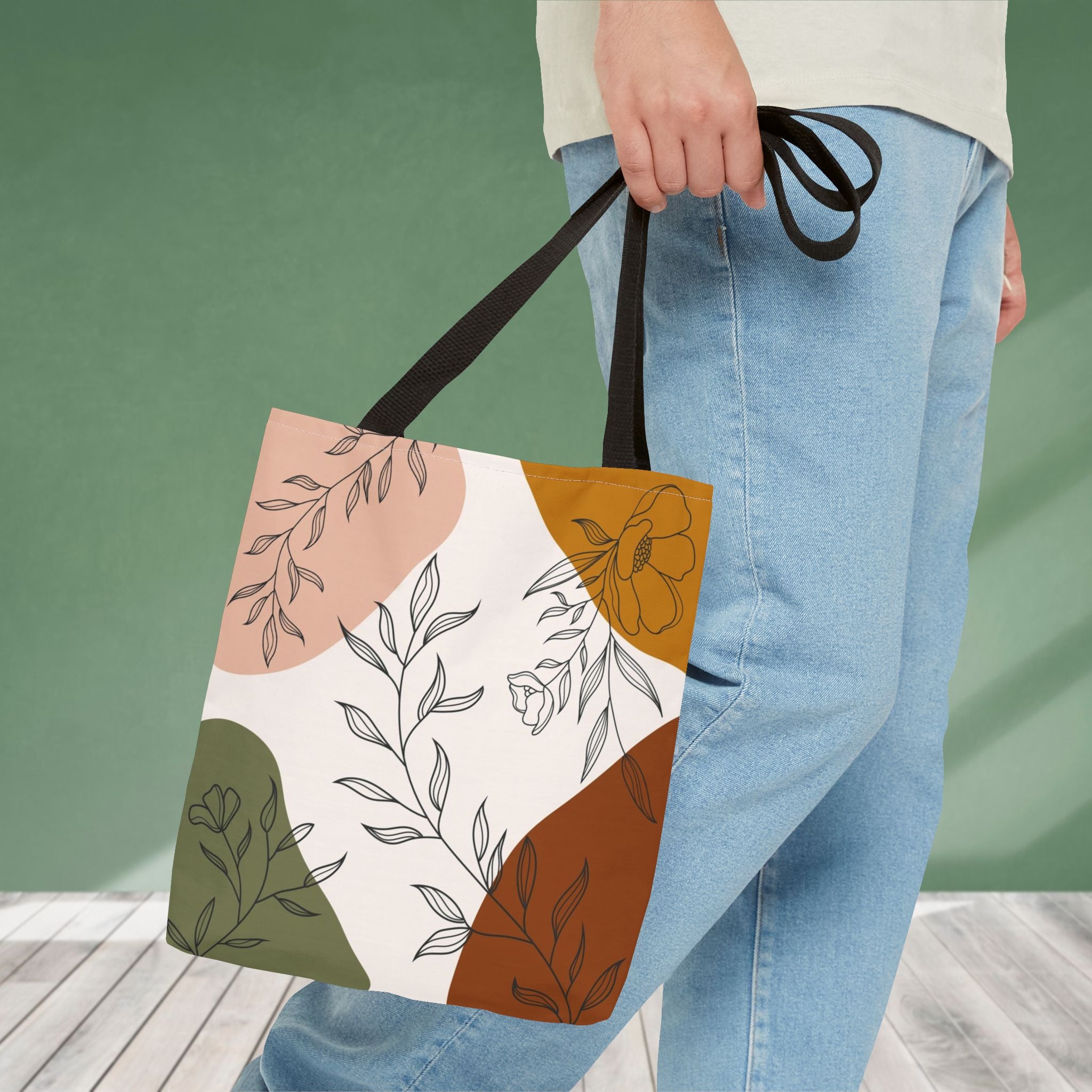 Abstract Floral Line Art Tote Bag | Minimal Botanical Illustration