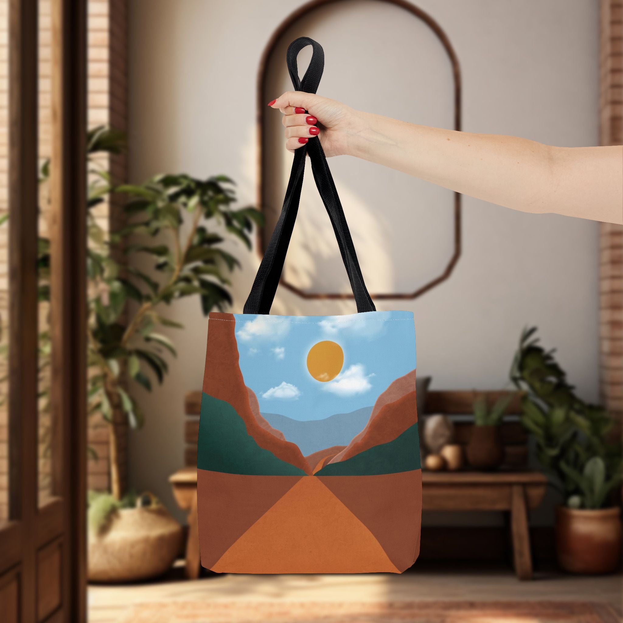 Desert Highway Tote Bag | Southwestern Roadscape Carryall