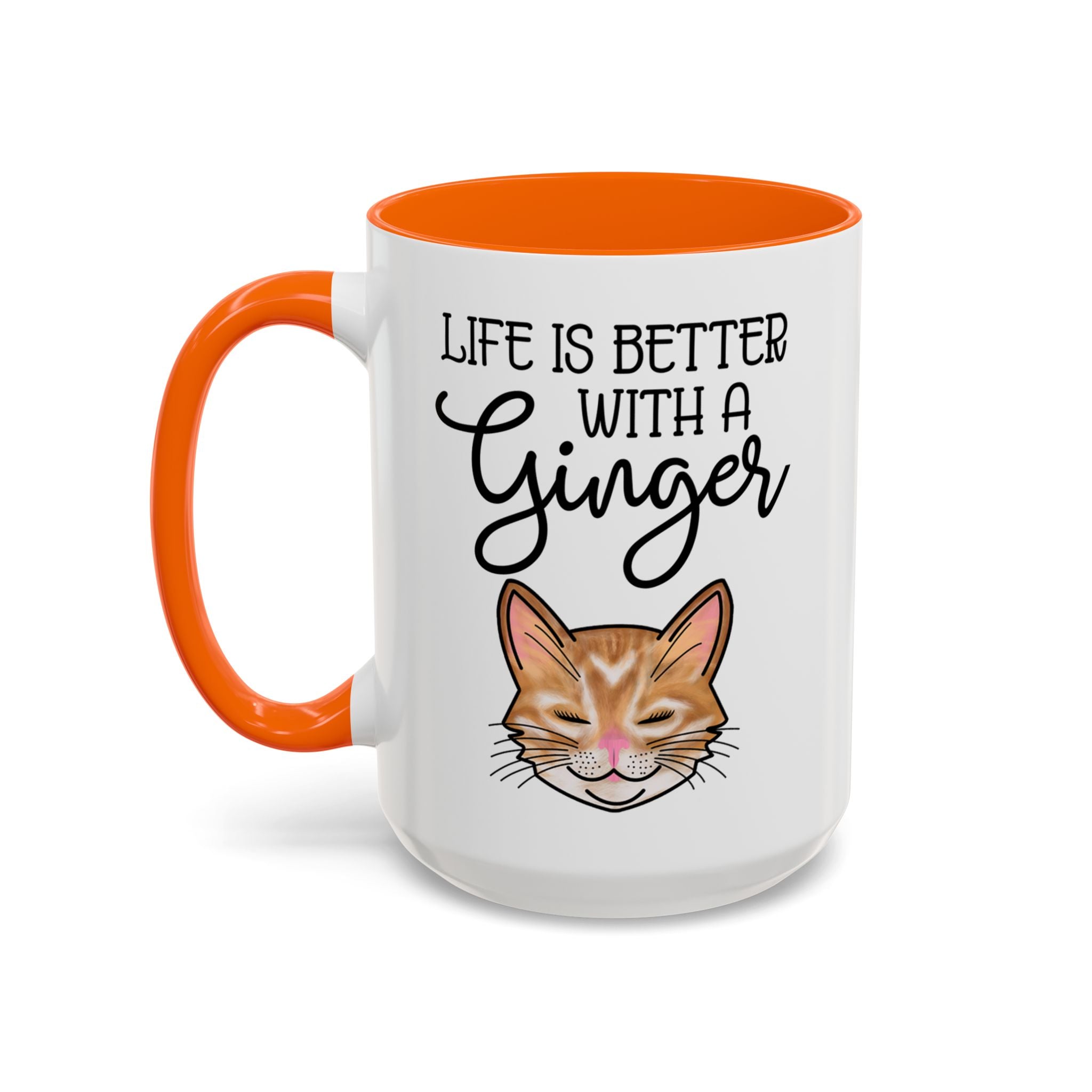 Ginger Cat Coffee Mug | "Life Is Better With a Ginger" Accent Mug