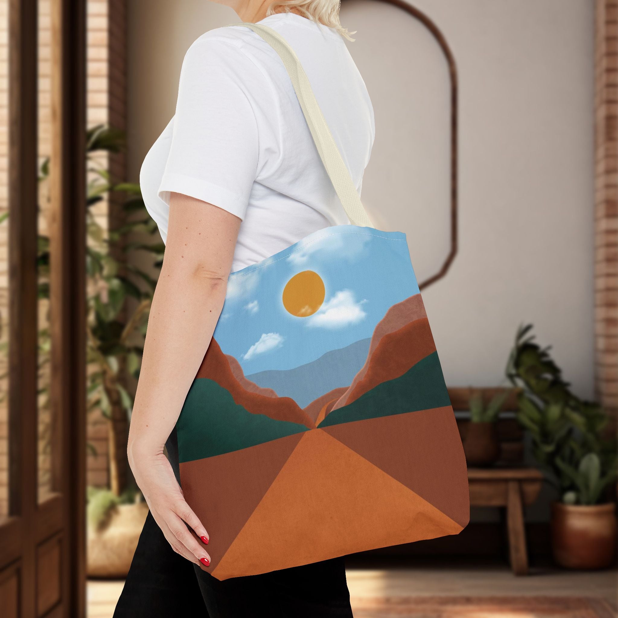 Desert Highway Tote Bag | Southwestern Roadscape Carryall
