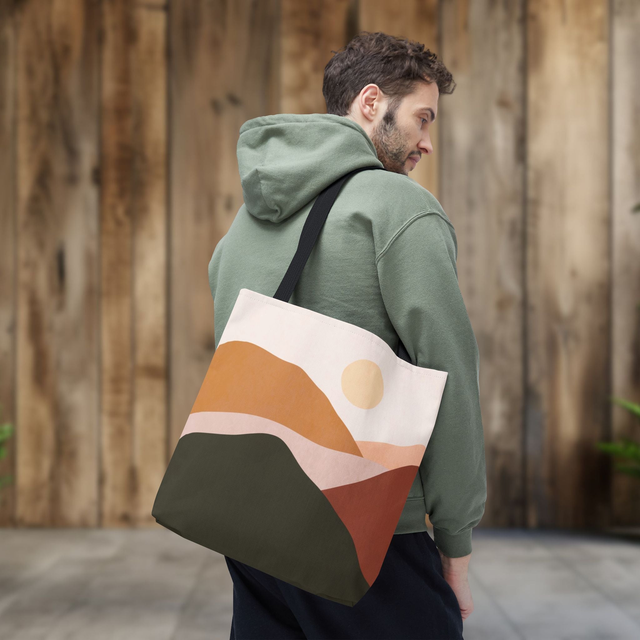 Mountain Desert  Tote Bag | Terracotta Olive Green