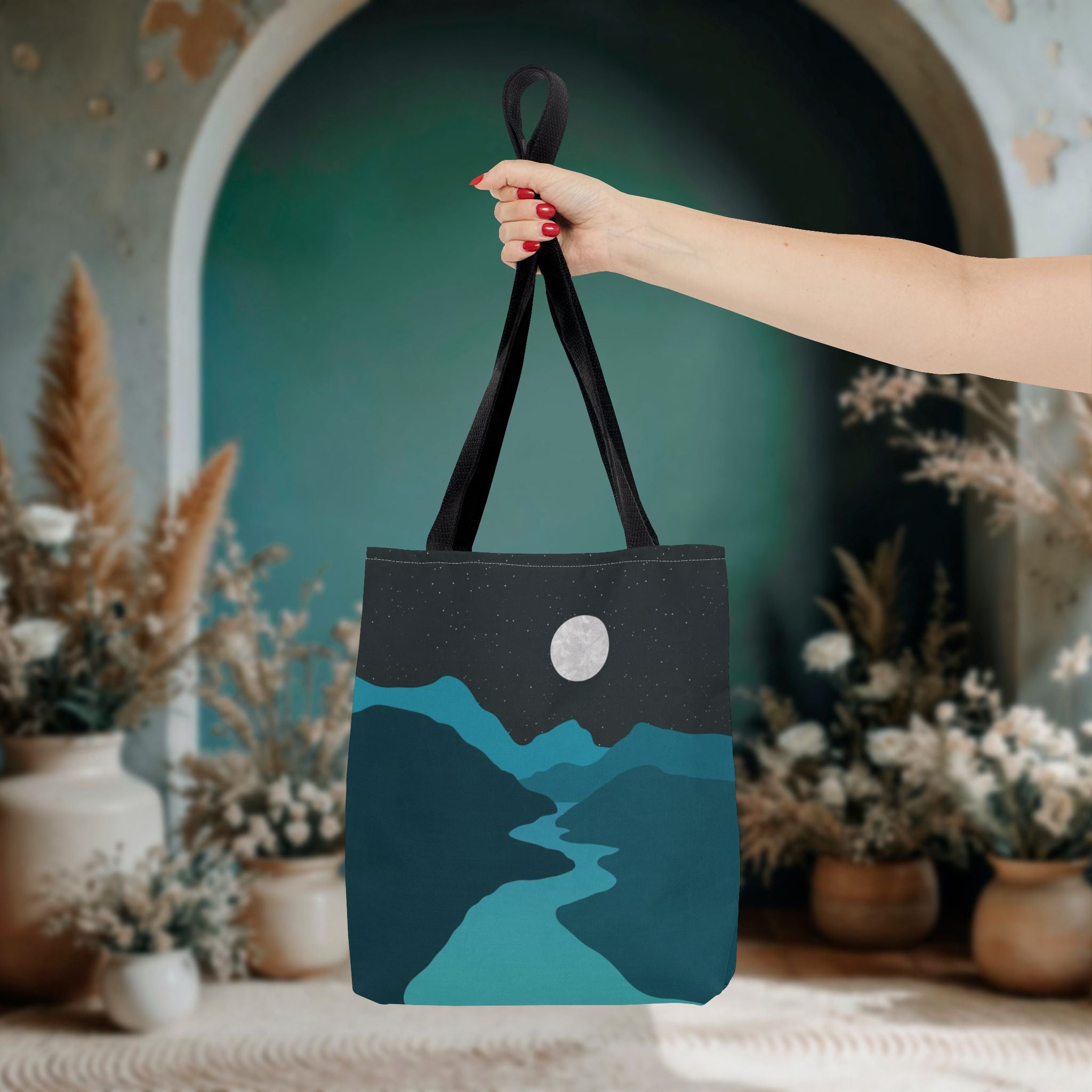 Desert Moonlit Stream Tote Bag