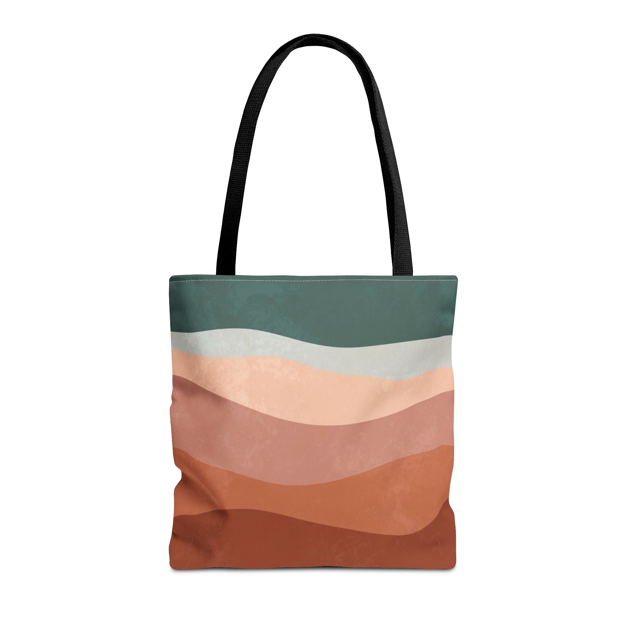 Abstract Boho Hills Terracotta Tote Bag | Rust & Teal