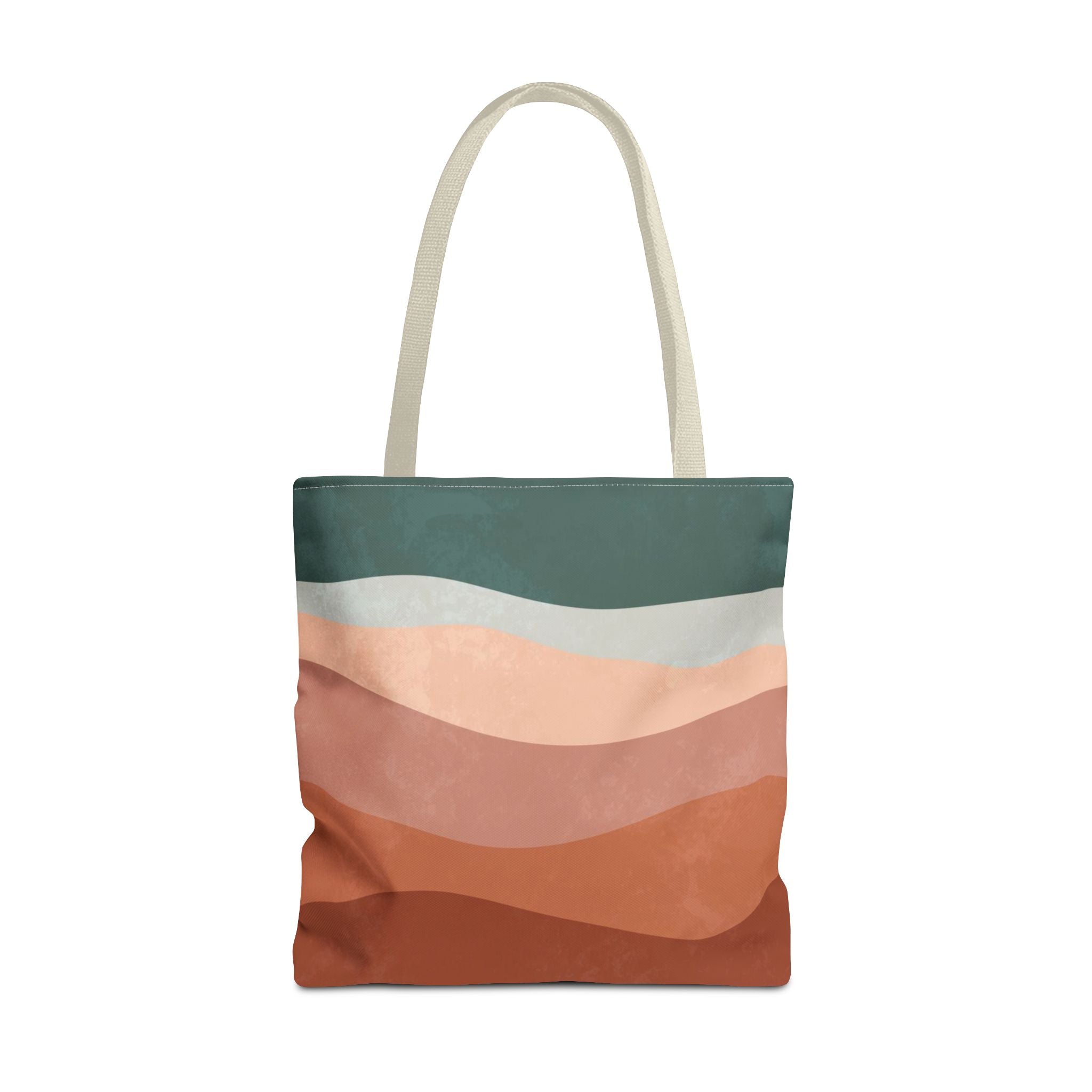 Abstract Boho Hills Terracotta Tote Bag | Rust & Teal