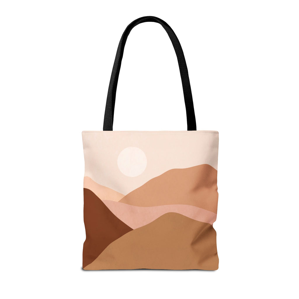Mountain Desert Neutral Tote Bag | Scenic Mountain & Desert Print Tote