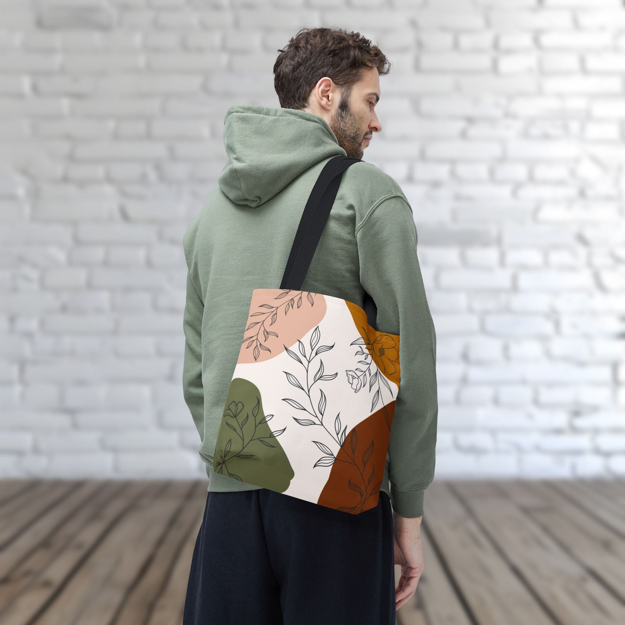 Abstract Floral Line Art Tote Bag | Minimal Botanical Illustration