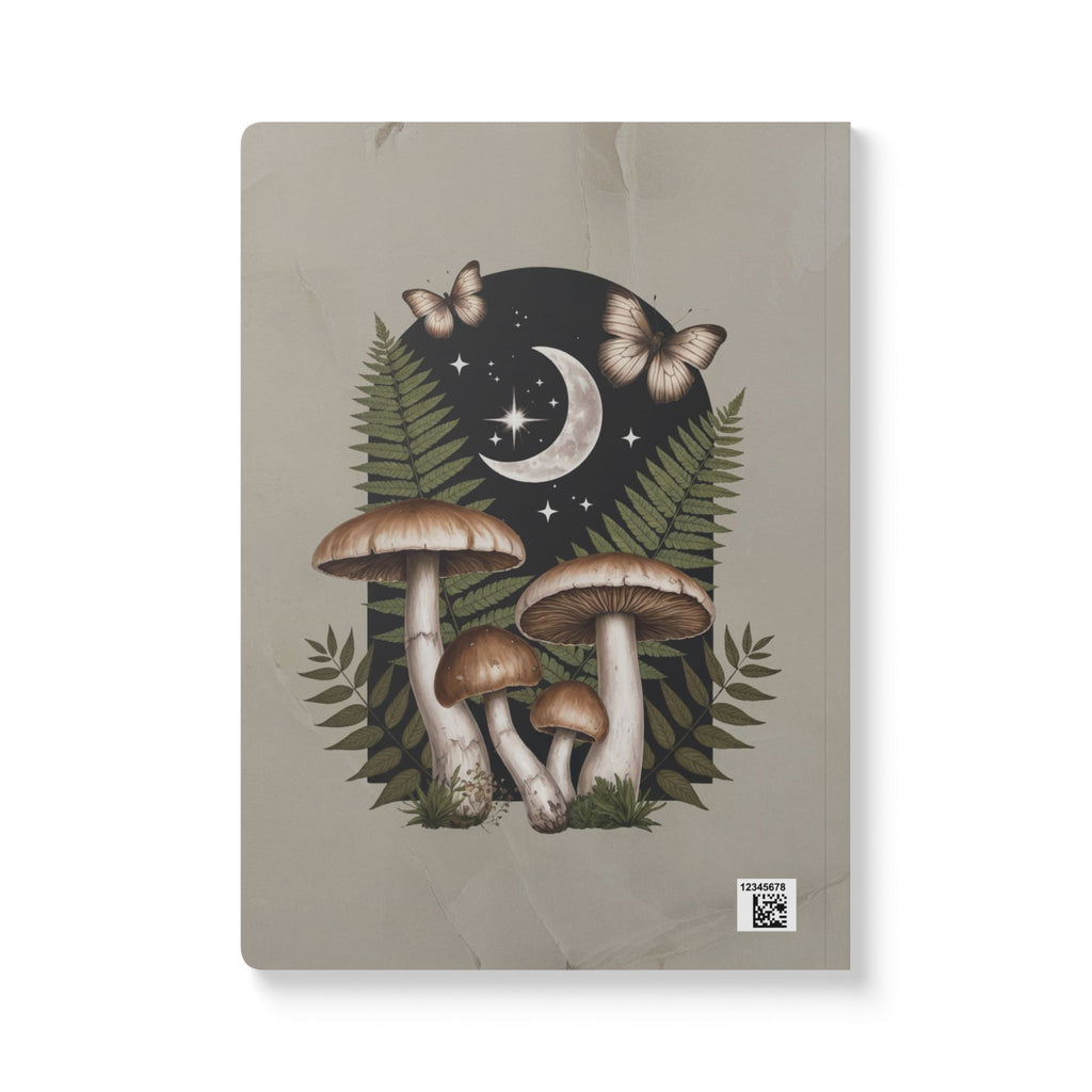 Mushroom Moon Softcover Journal | Botanical Night Sky Notebook