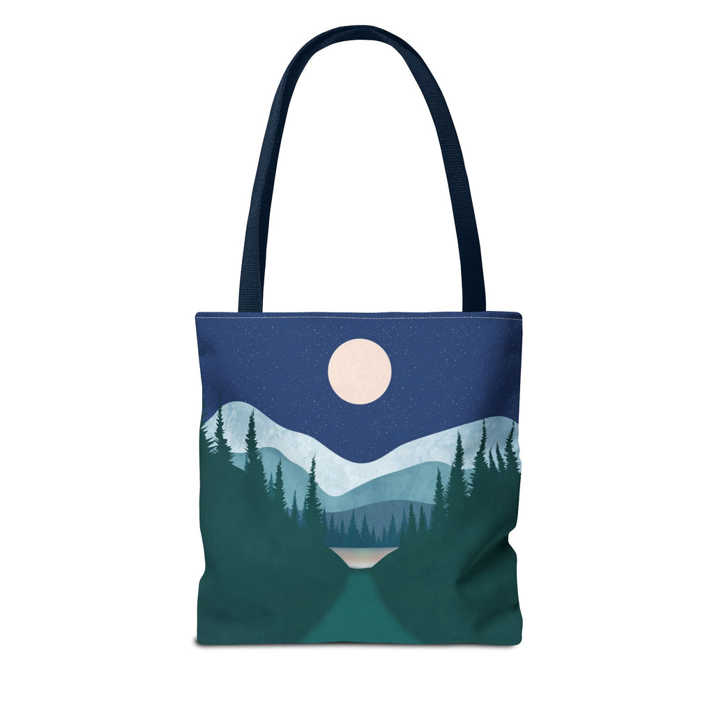 Alpine Moonlit Trail Tote Bag | Night Lake Scenic Tote