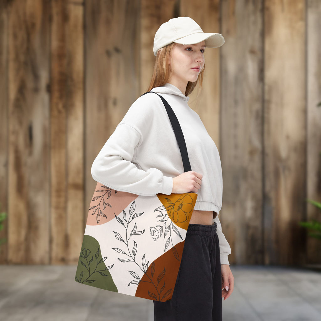 Abstract Floral Line Art Tote Bag | Minimal Botanical Illustration