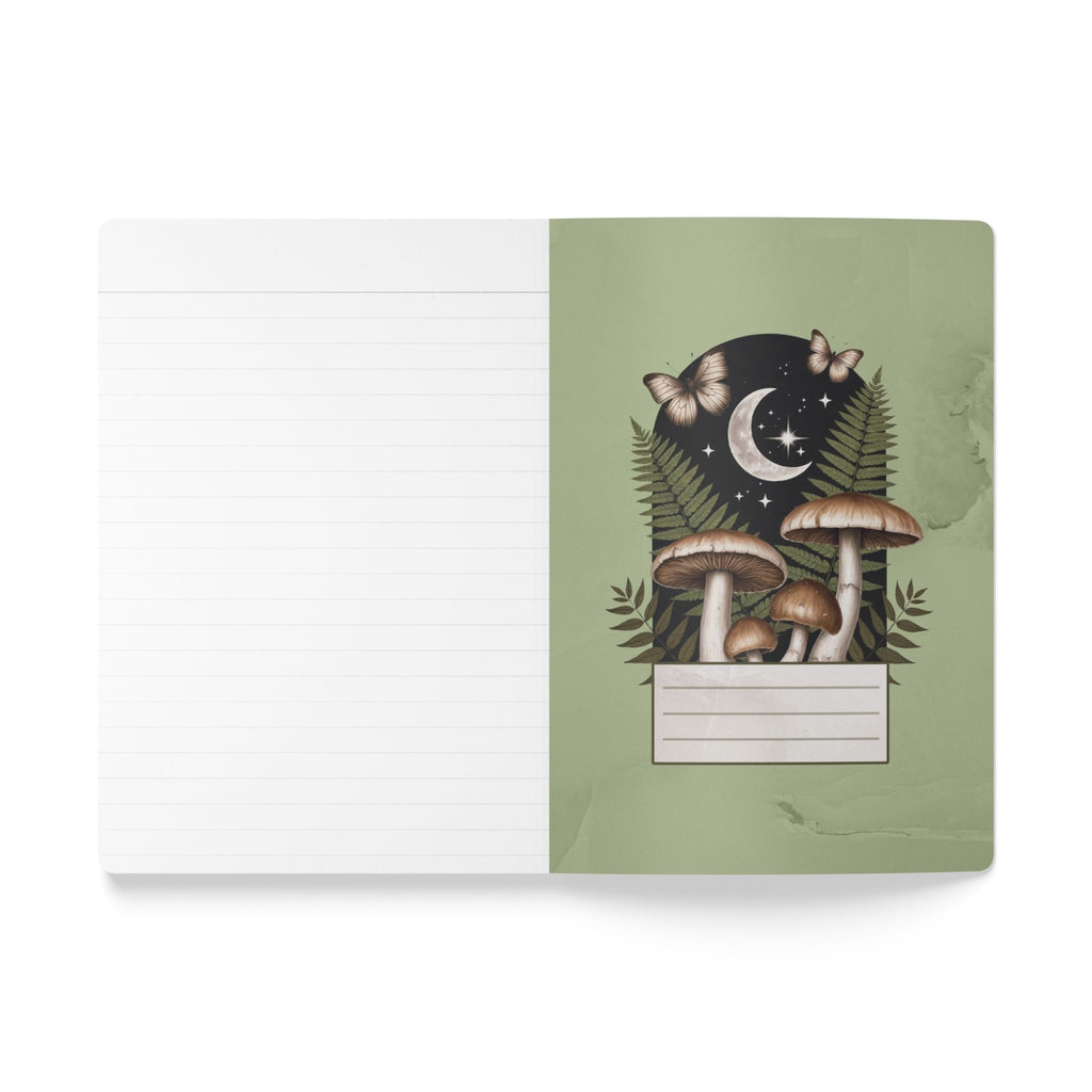 Mushroom Moon Softcover Journal | Botanical Night Sky Notebook