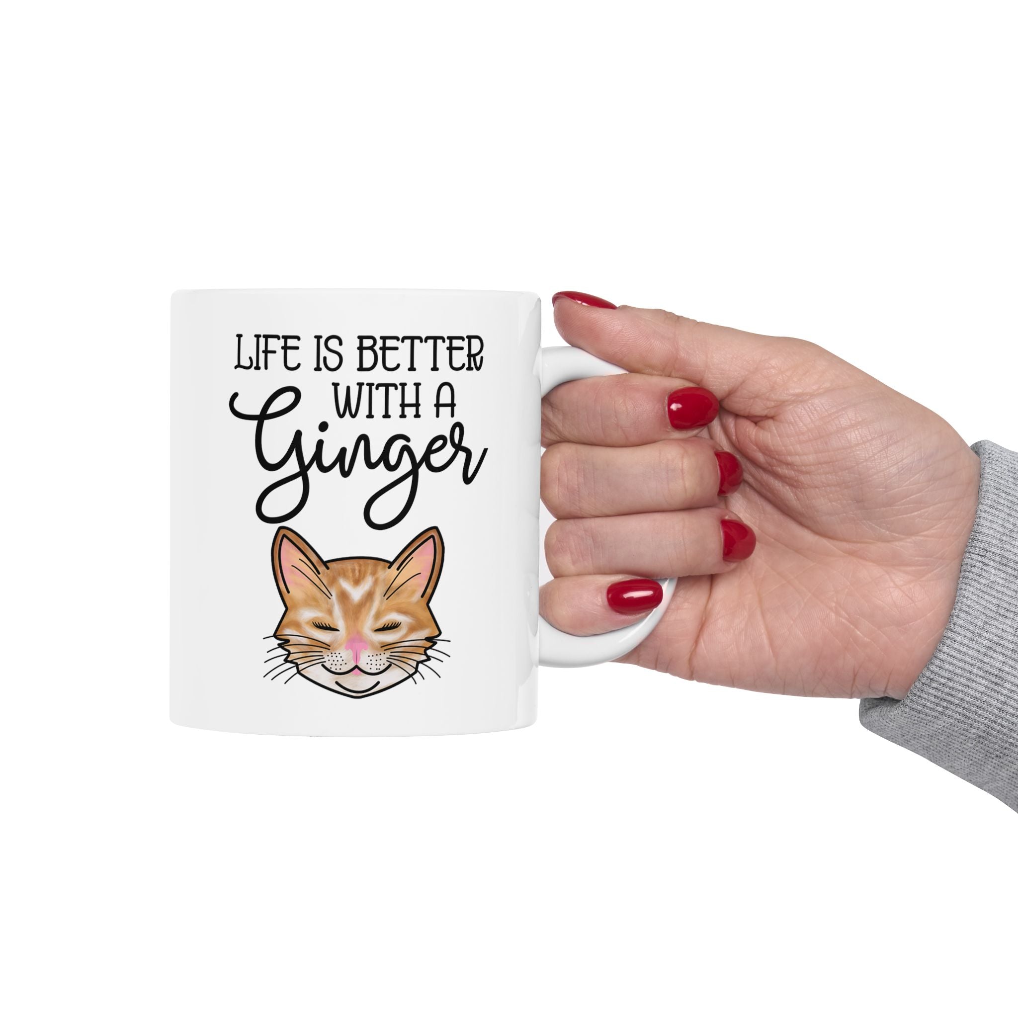 Ginger Cat Coffee Mug | "Life Is Better With A Ginger" 11oz & 15oz Ceramic