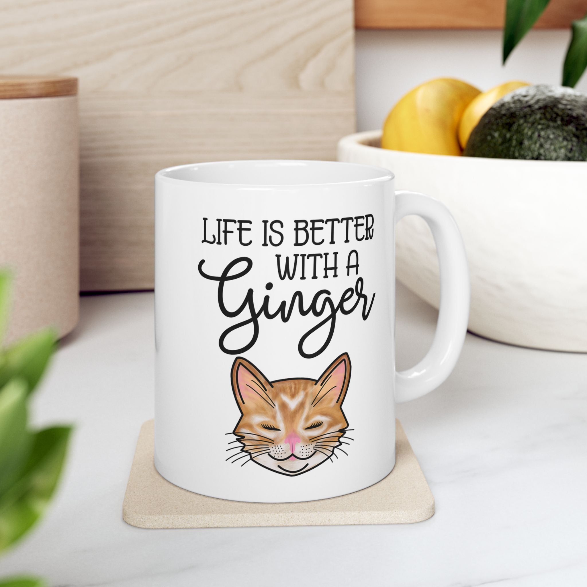 Ginger Cat Coffee Mug | "Life Is Better With A Ginger" 11oz & 15oz Ceramic