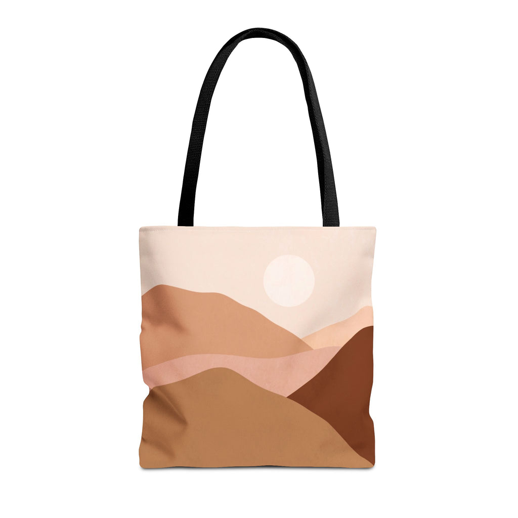 Mountain Desert Neutral Tote Bag | Scenic Mountain & Desert Print Tote