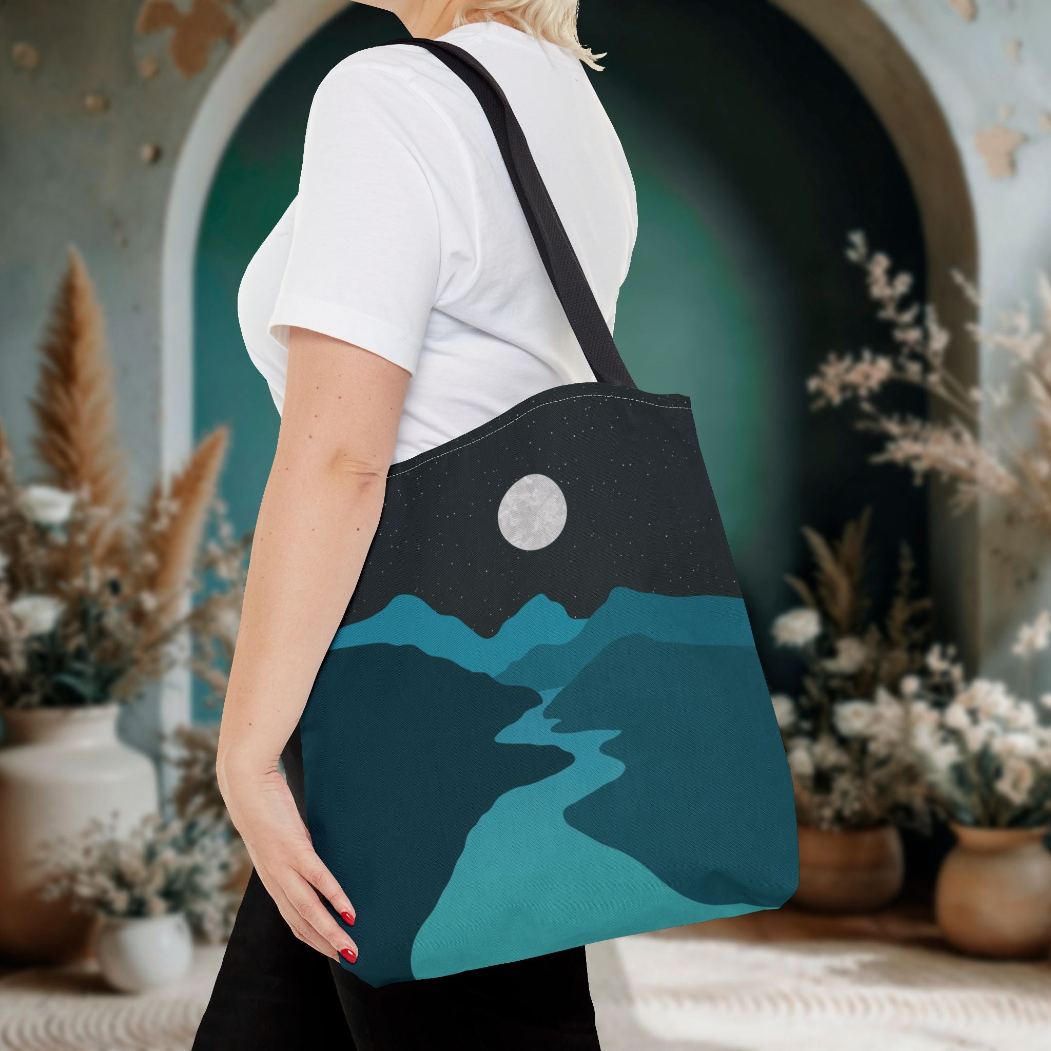 Desert Moonlit Stream Tote Bag
