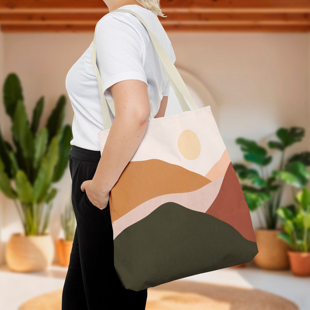 Mountain Desert  Tote Bag | Terracotta Olive Green