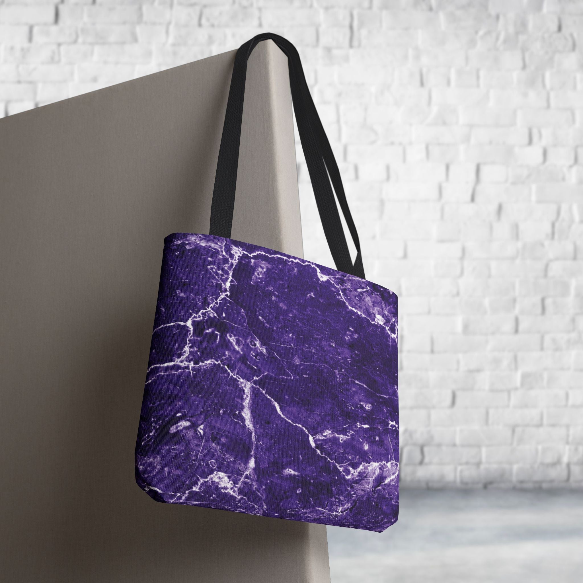 Marble Swirl Purple Tote Bag