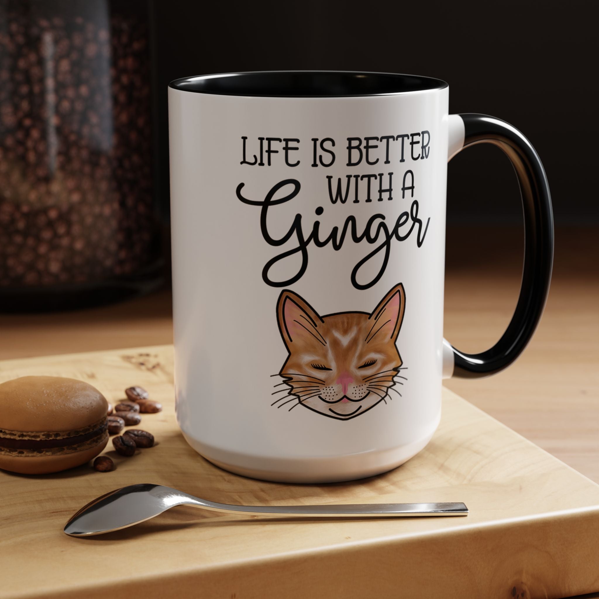 Ginger Cat Coffee Mug | "Life Is Better With a Ginger" Accent Mug
