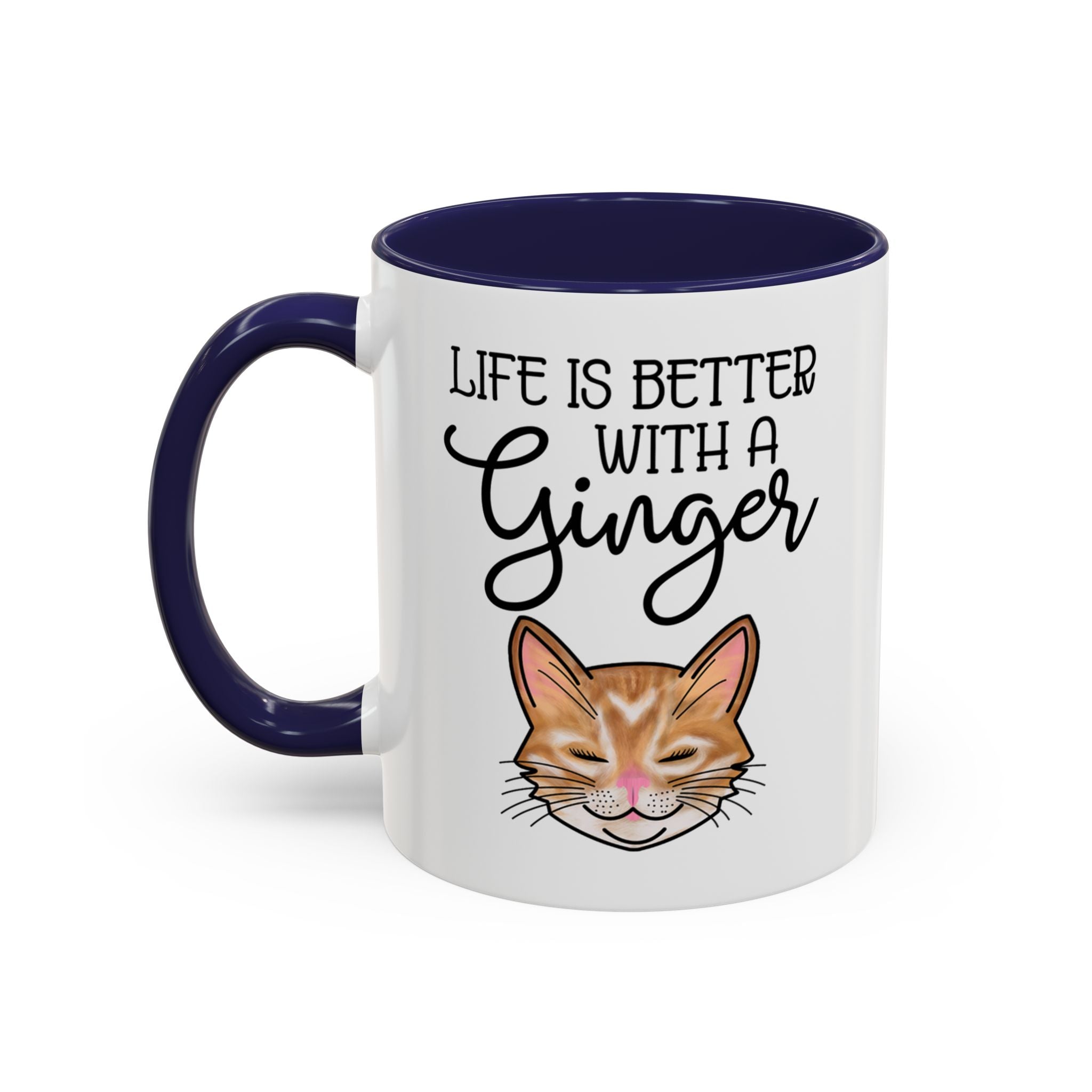Ginger Cat Coffee Mug | "Life Is Better With a Ginger" Accent Mug