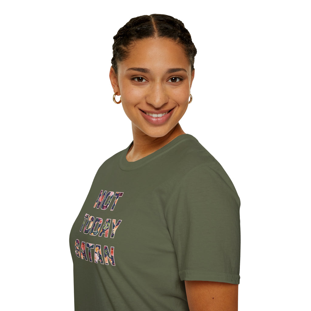 Not Today Satan Unisex Softstyle T-Shirt