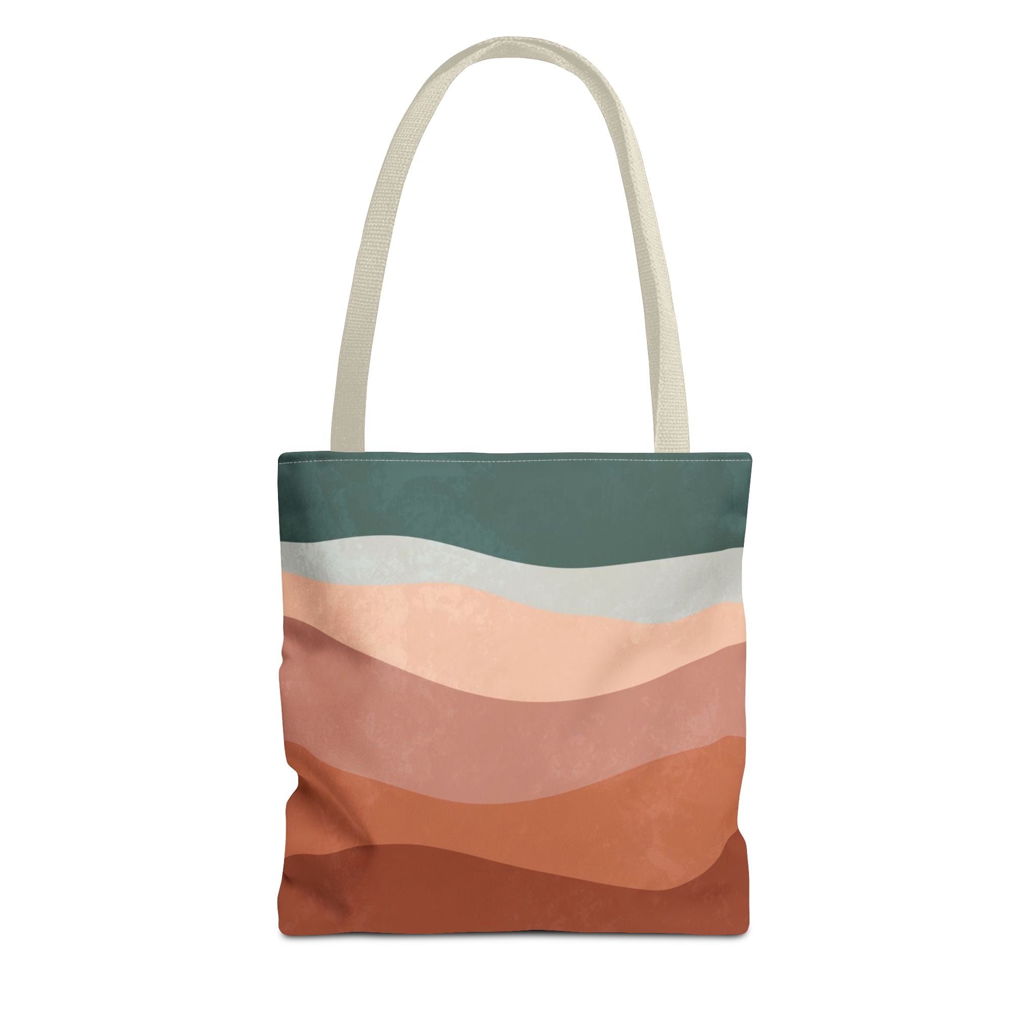 Abstract Boho Hills Terracotta Tote Bag | Rust & Teal