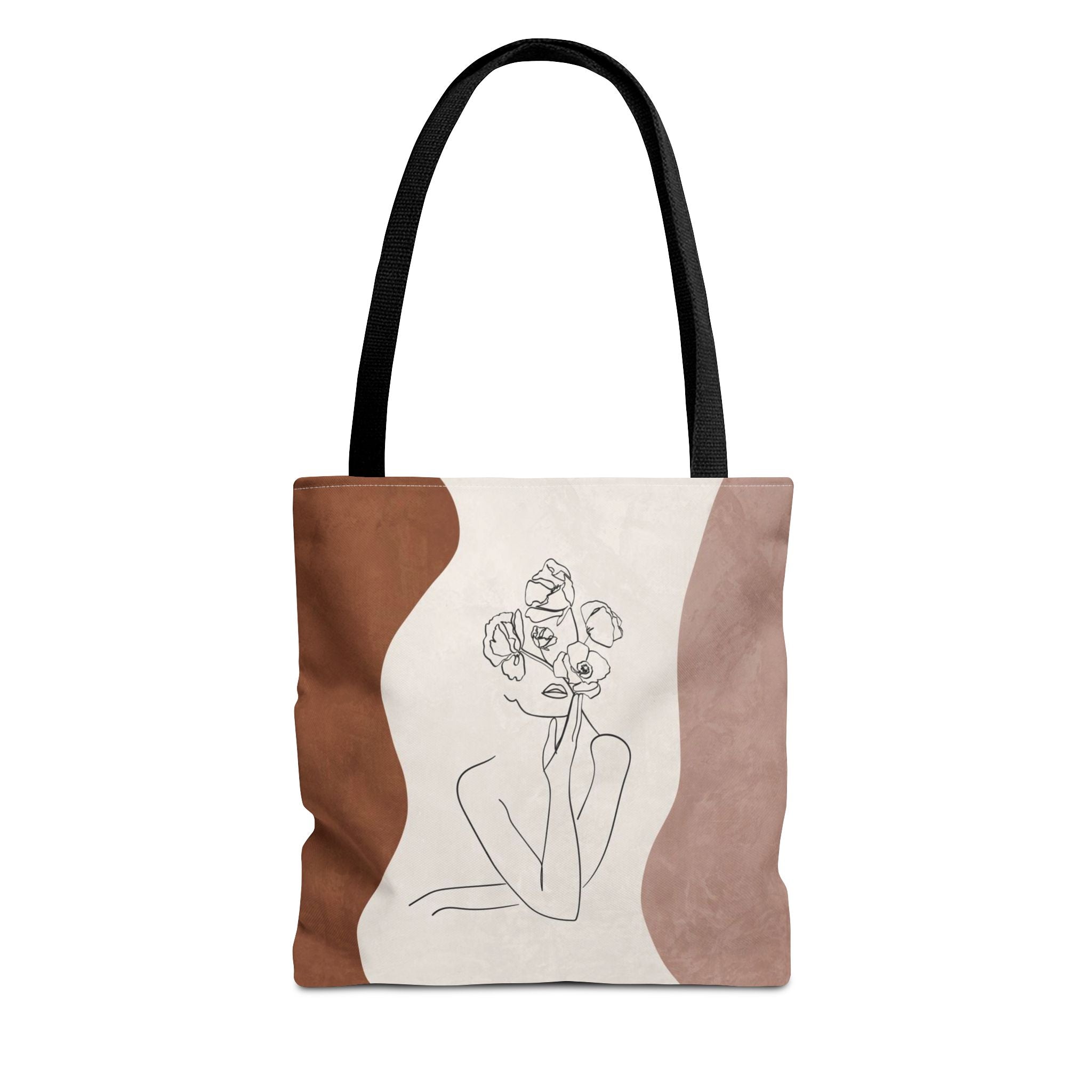 Abstract Woman Line Art Minimalist Tote Bag — Minimalist Line Drawing Tote