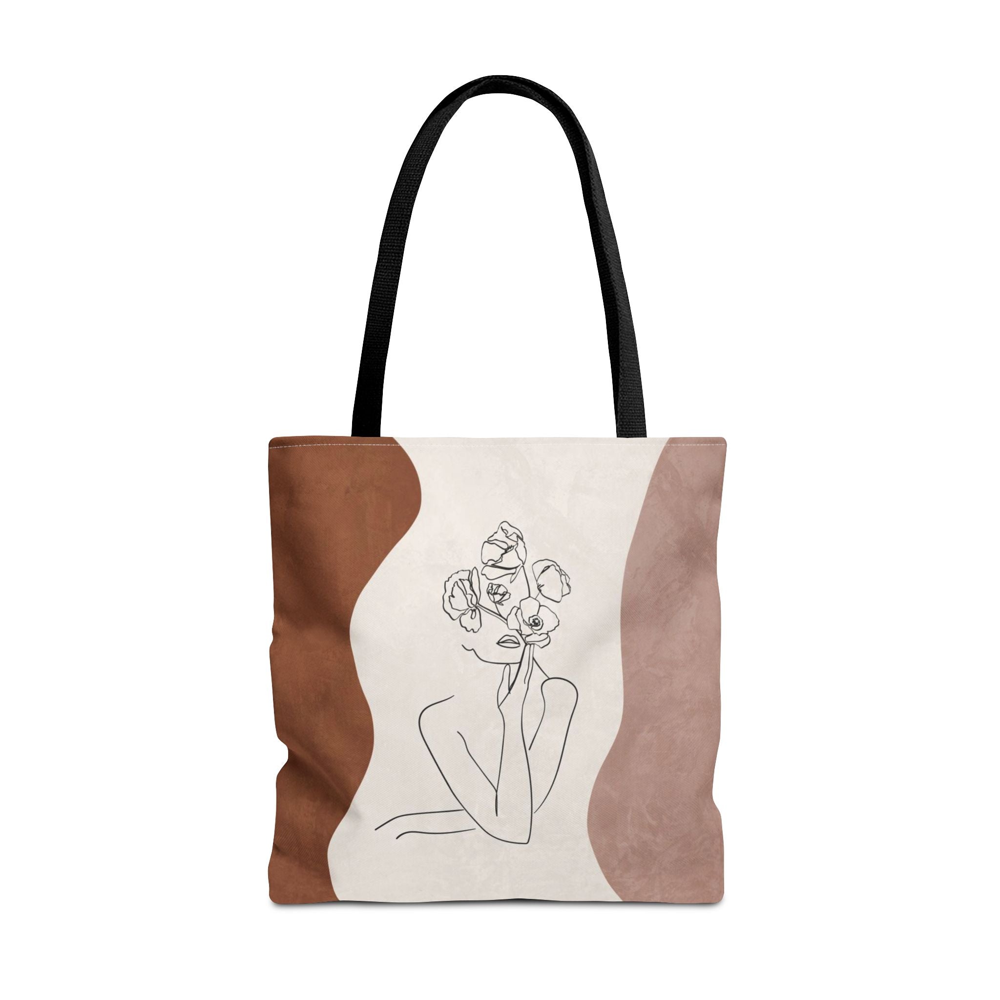 Abstract Woman Line Art Minimalist Tote Bag — Minimalist Line Drawing Tote