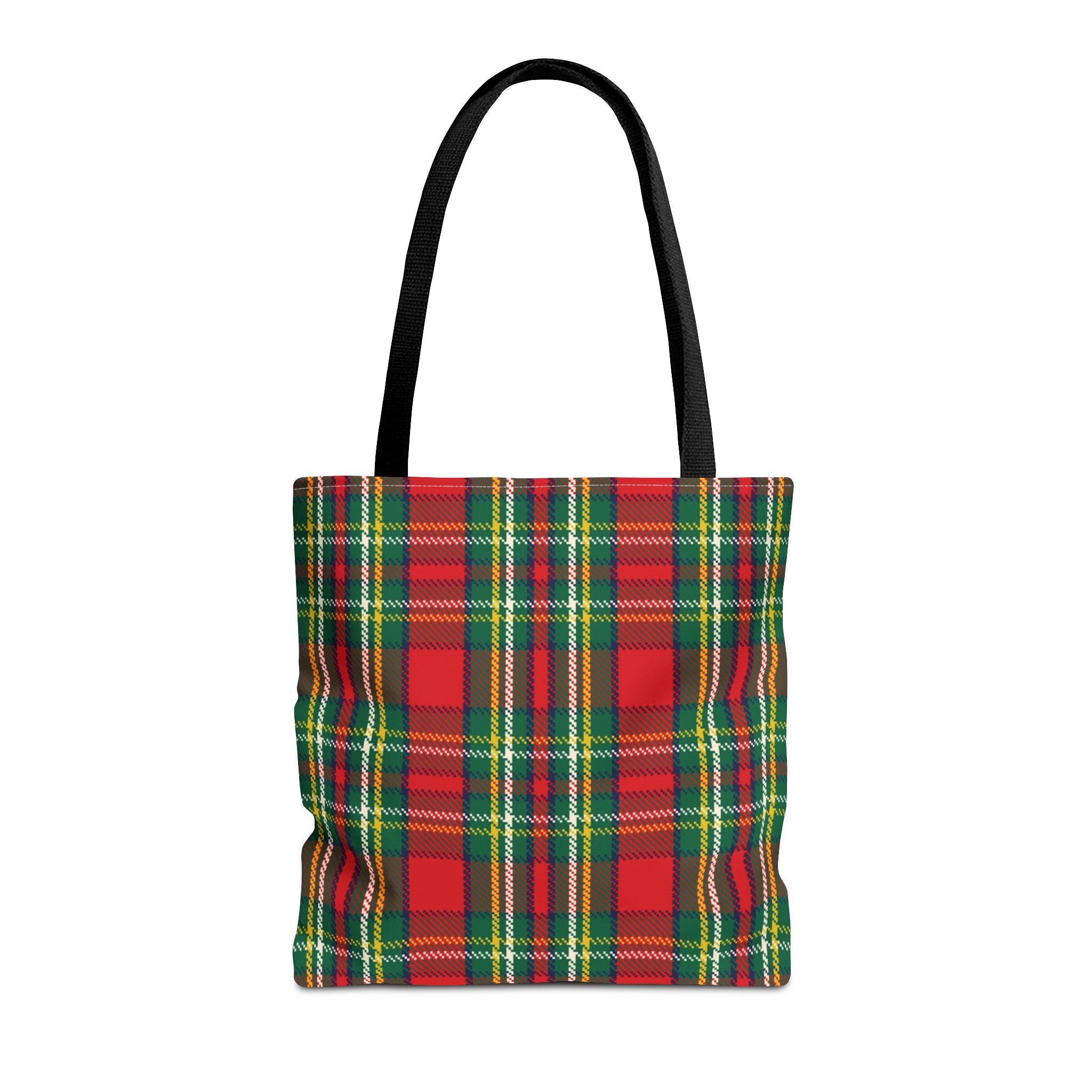 Red Green Tartan Plaid Tote Bag | Classic Scottish Plaid Carryall