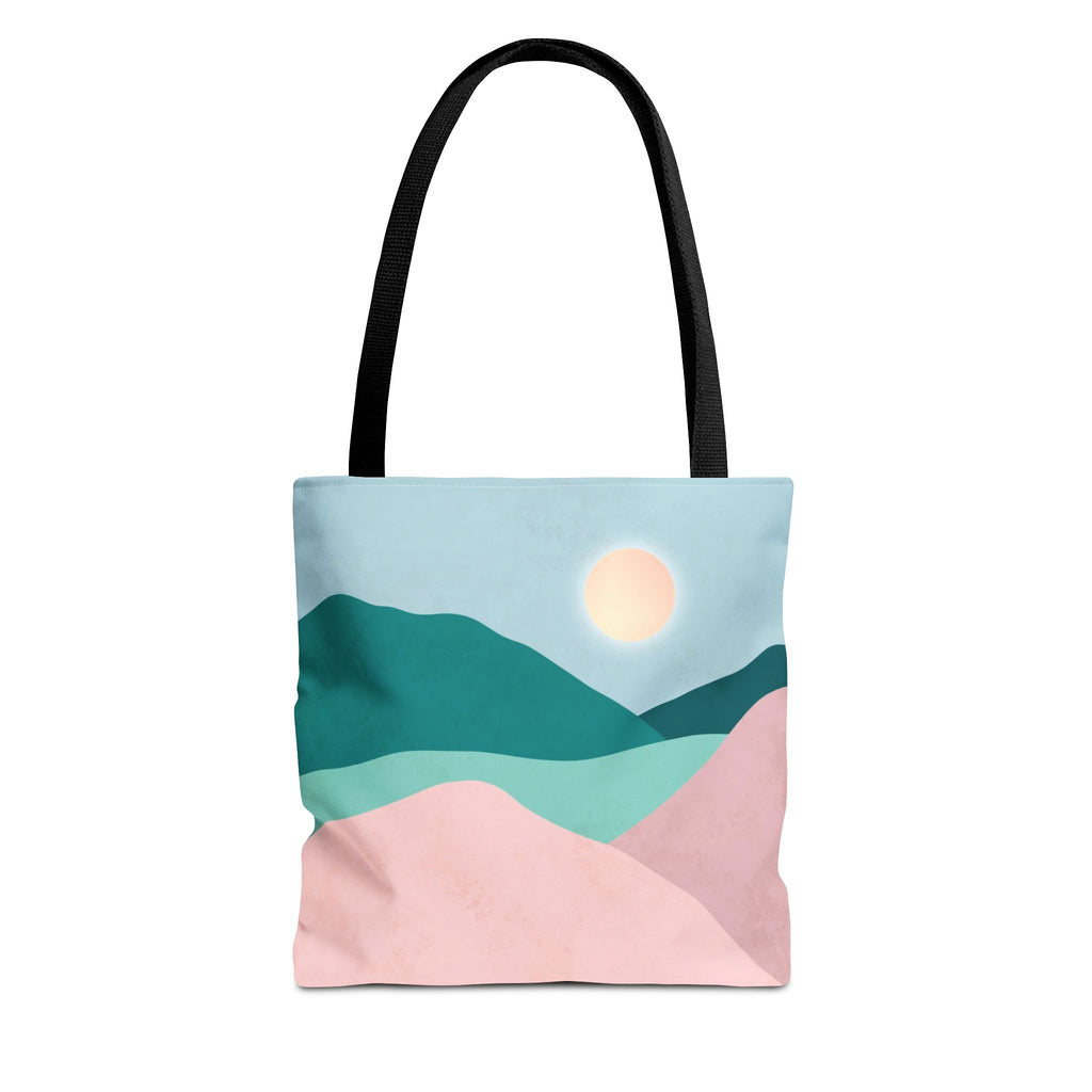 Mountain Desert Pastel Tote Bag | Mint, Teal & Pink