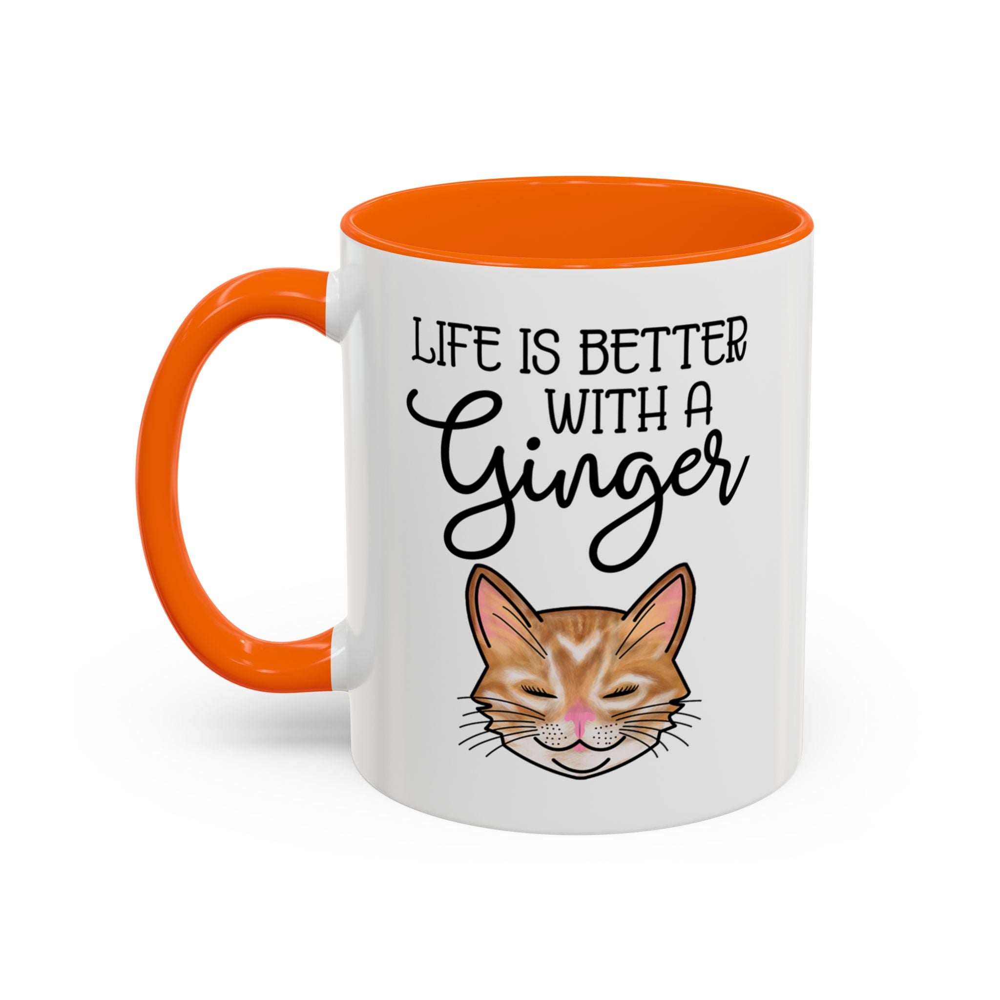 Ginger Cat Coffee Mug | "Life Is Better With a Ginger" Accent Mug