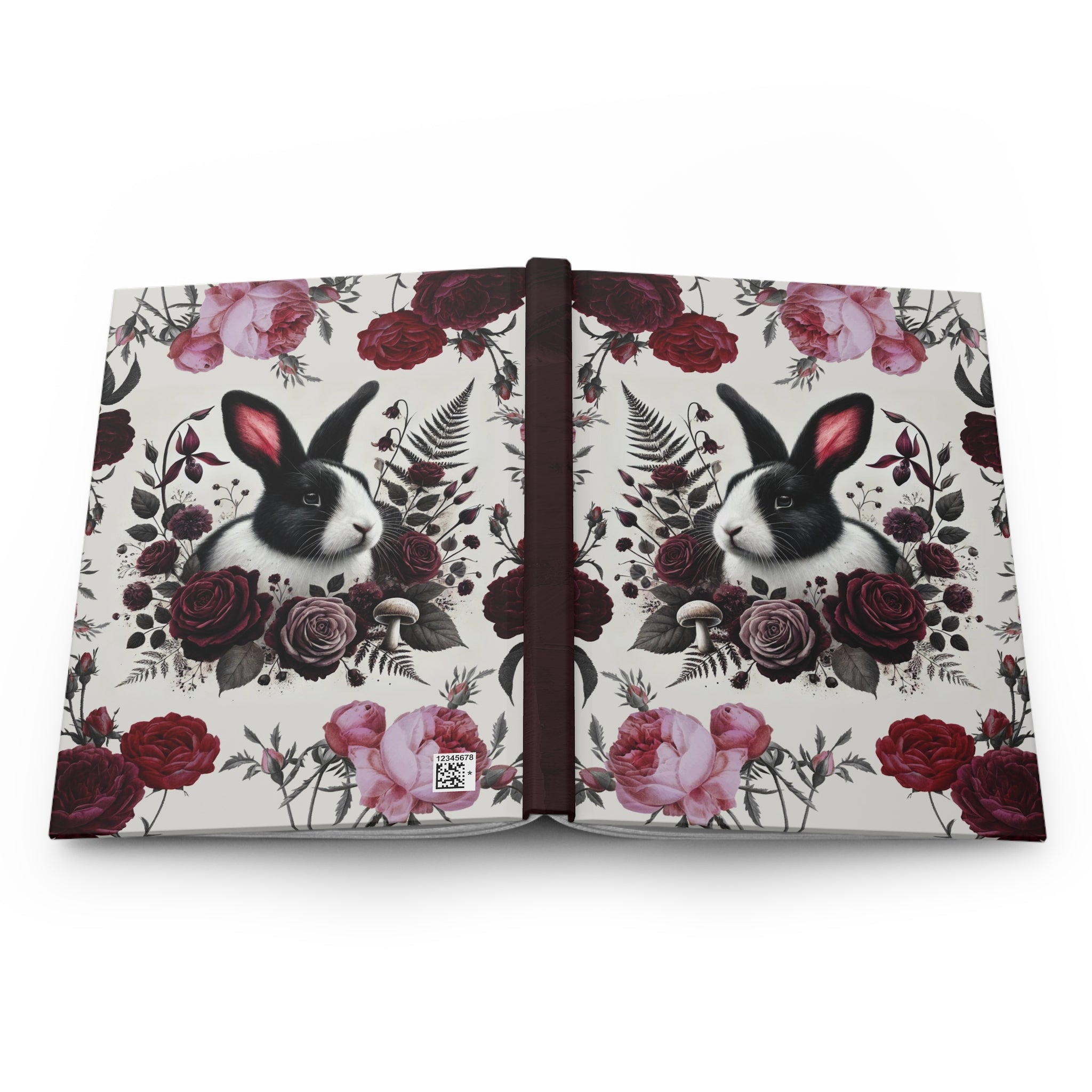 Dark Cottagecore Black Dutch Rabbit Hardcover Journal