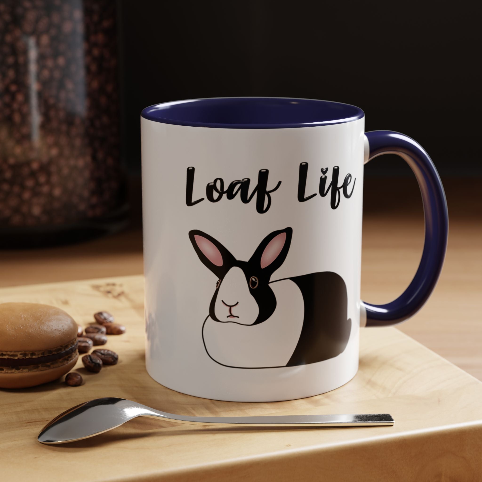 Loaf Life Dutch Rabbit Coffee Mug | 11oz & 15oz Ceramic Black Dutch Accent Mug