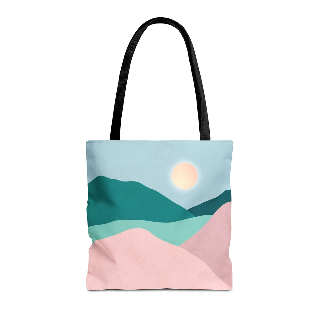 Mountain Desert Pastel Tote Bag | Mint, Teal & Pink