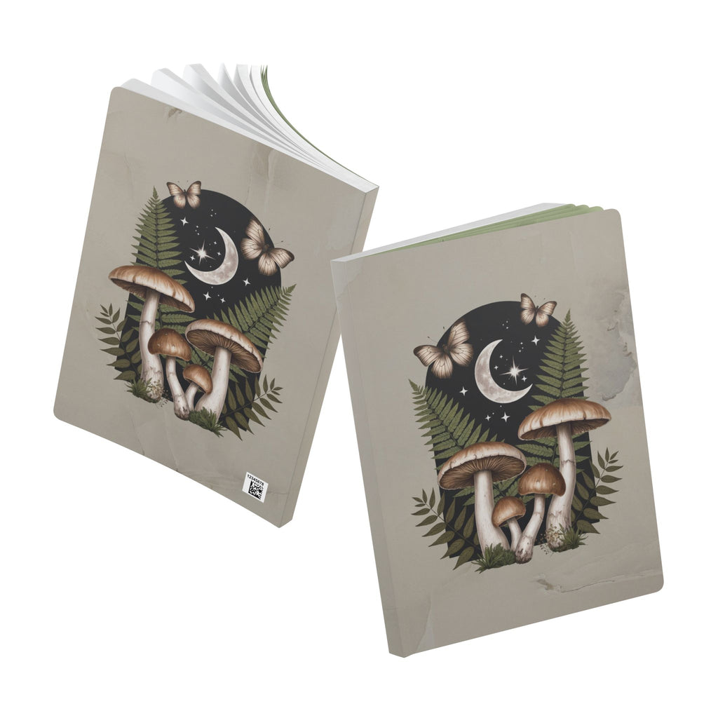 Mushroom Moon Softcover Journal | Botanical Night Sky Notebook