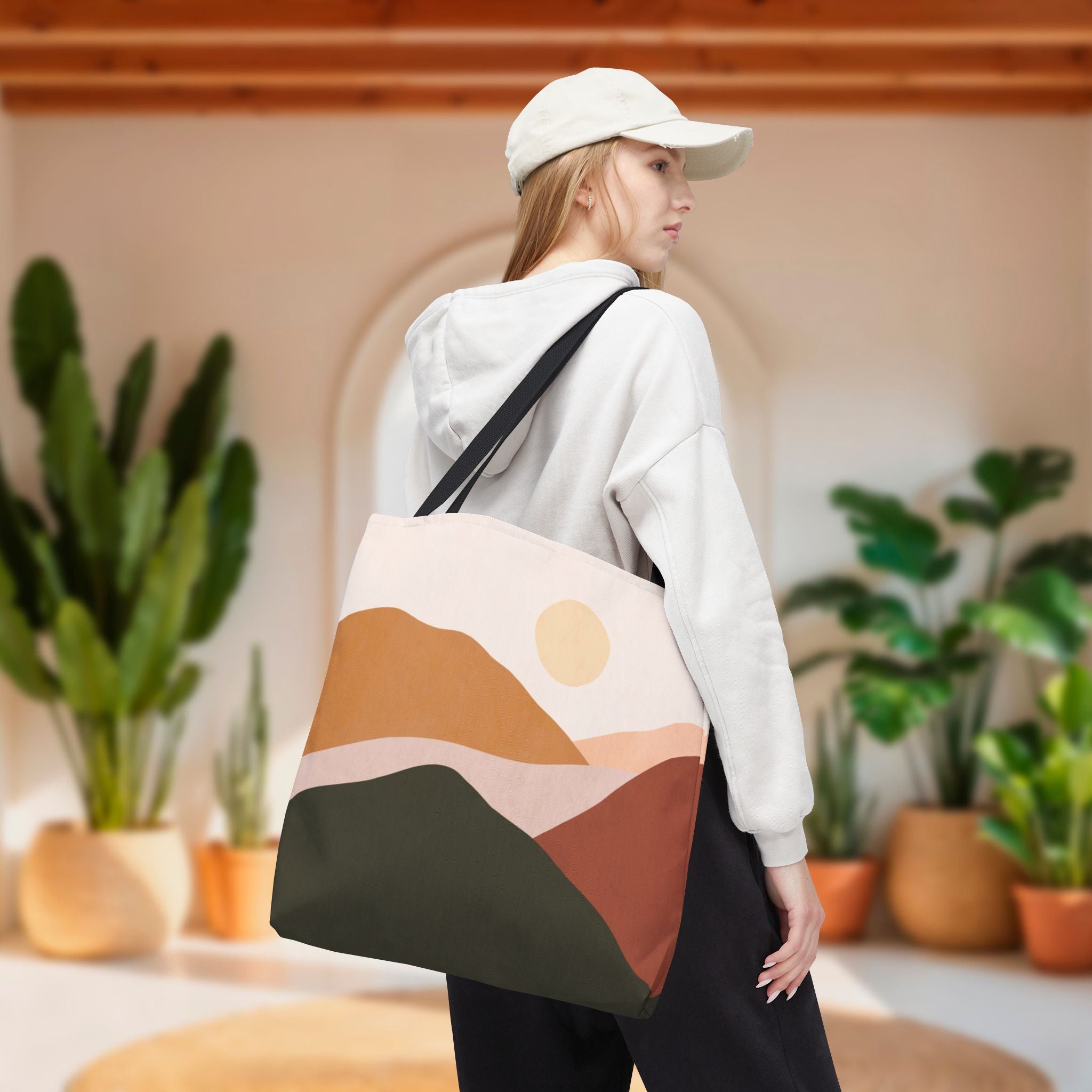 Mountain Desert  Tote Bag | Terracotta Olive Green