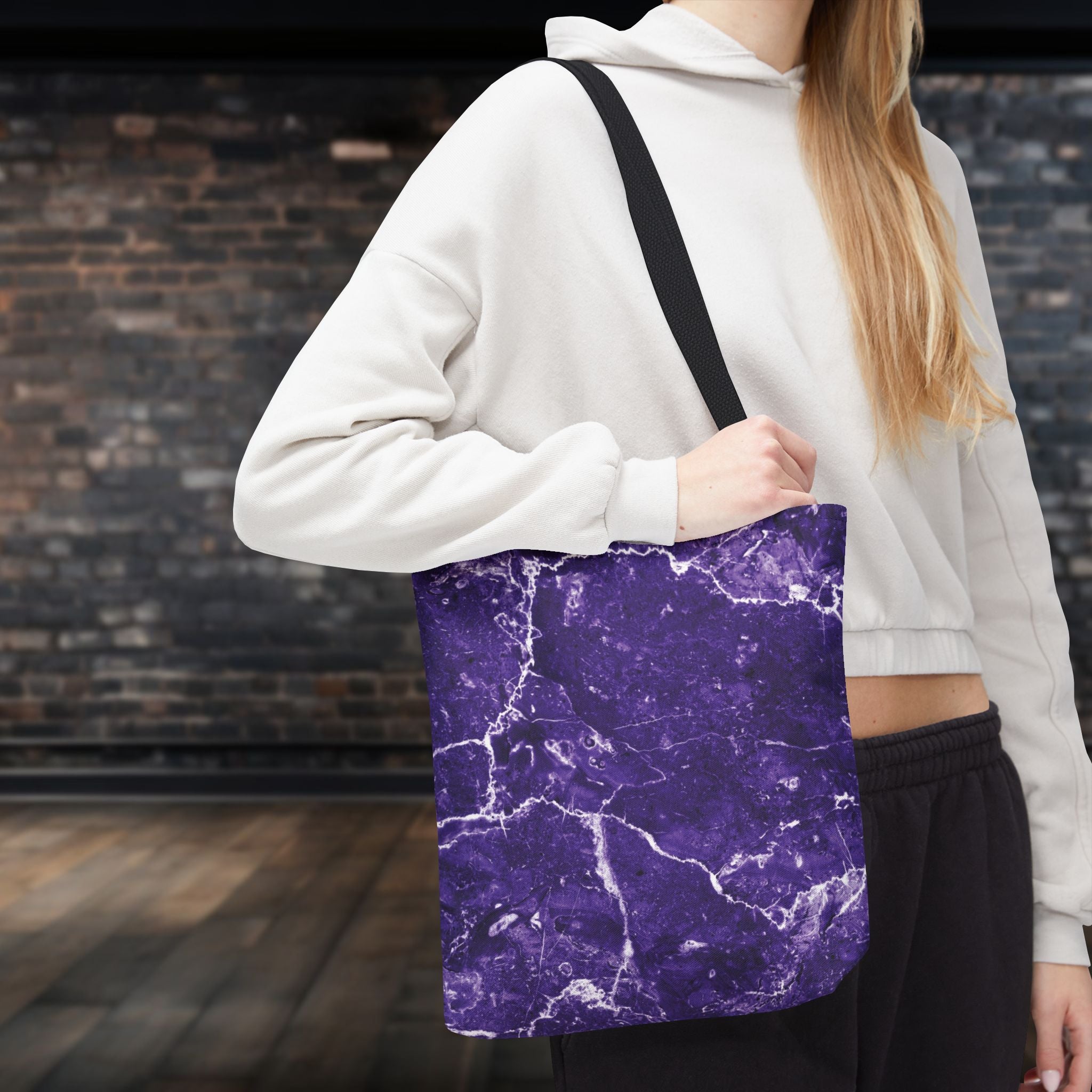 Marble Swirl Purple Tote Bag