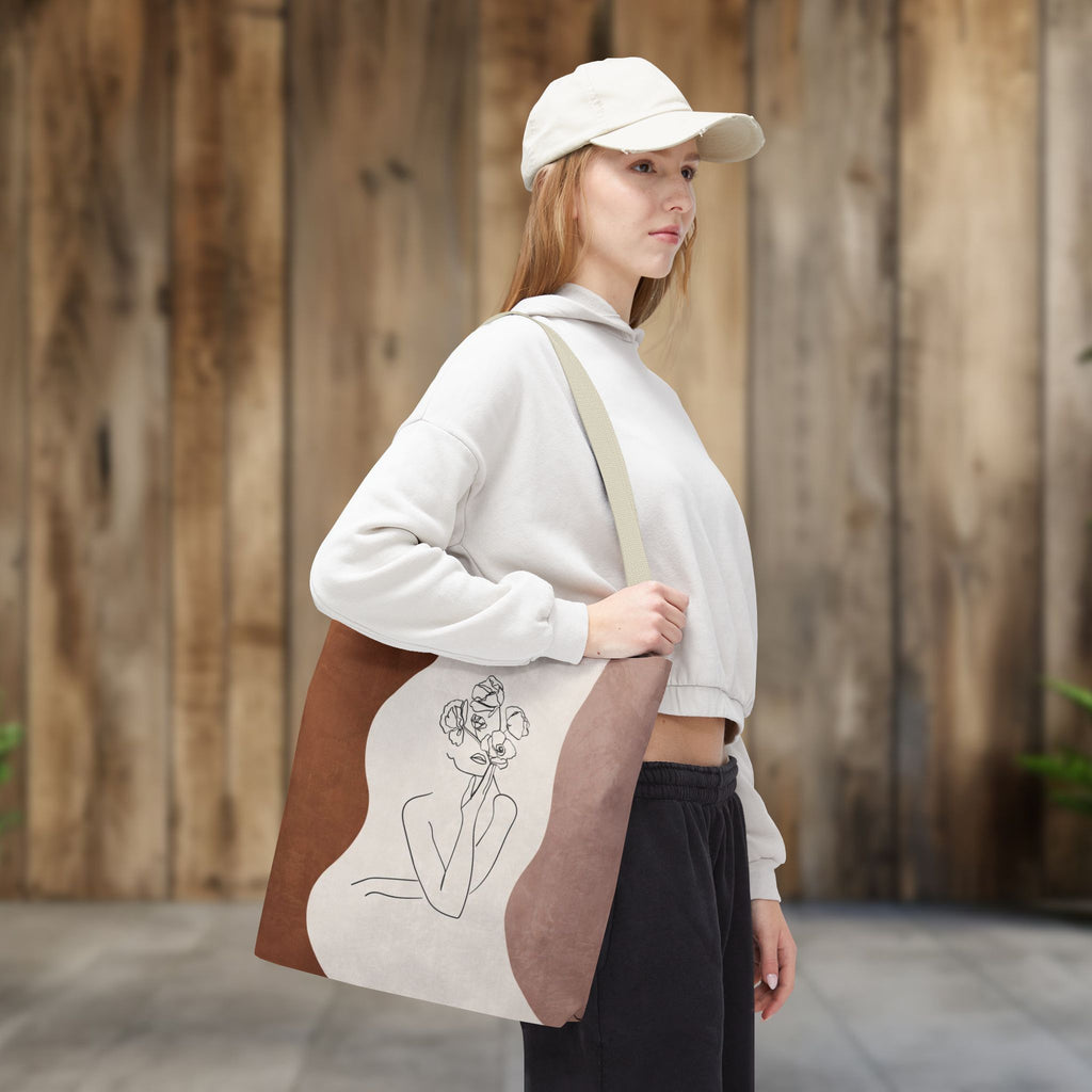Abstract Woman Line Art Minimalist Tote Bag — Minimalist Line Drawing Tote