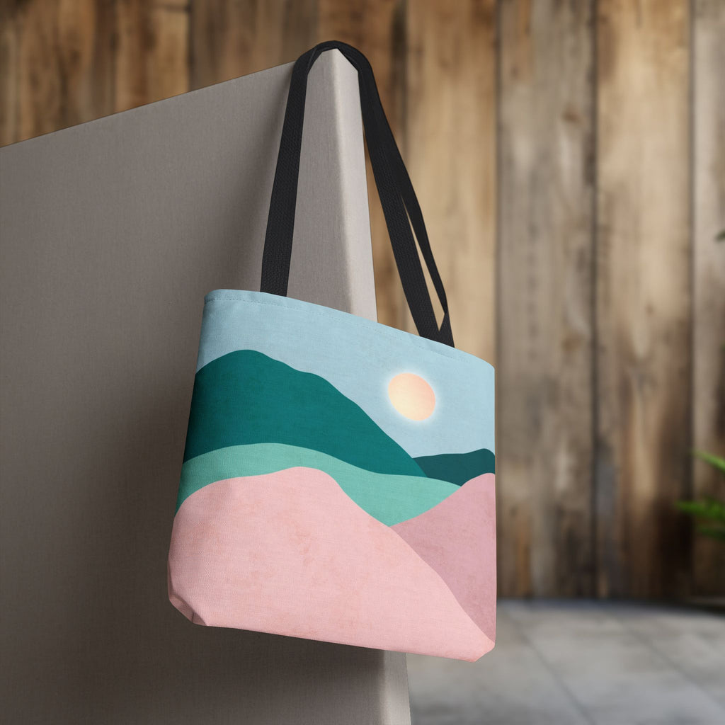 Mountain Desert Pastel Tote Bag | Mint, Teal & Pink