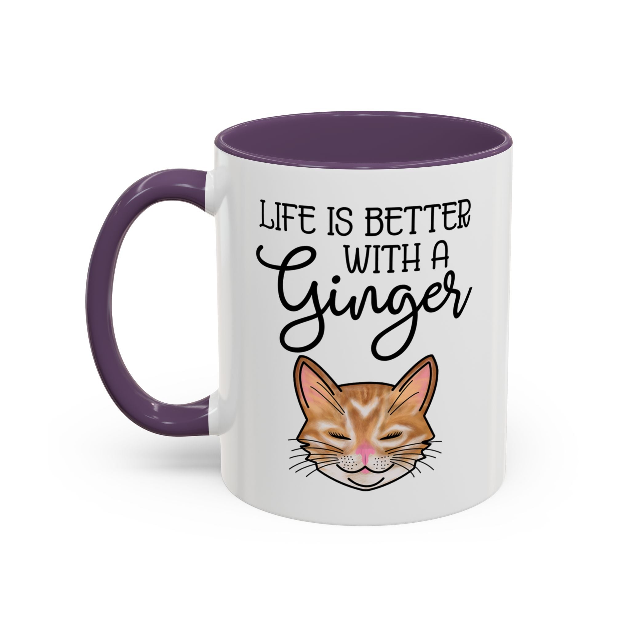 Ginger Cat Coffee Mug | "Life Is Better With a Ginger" Accent Mug