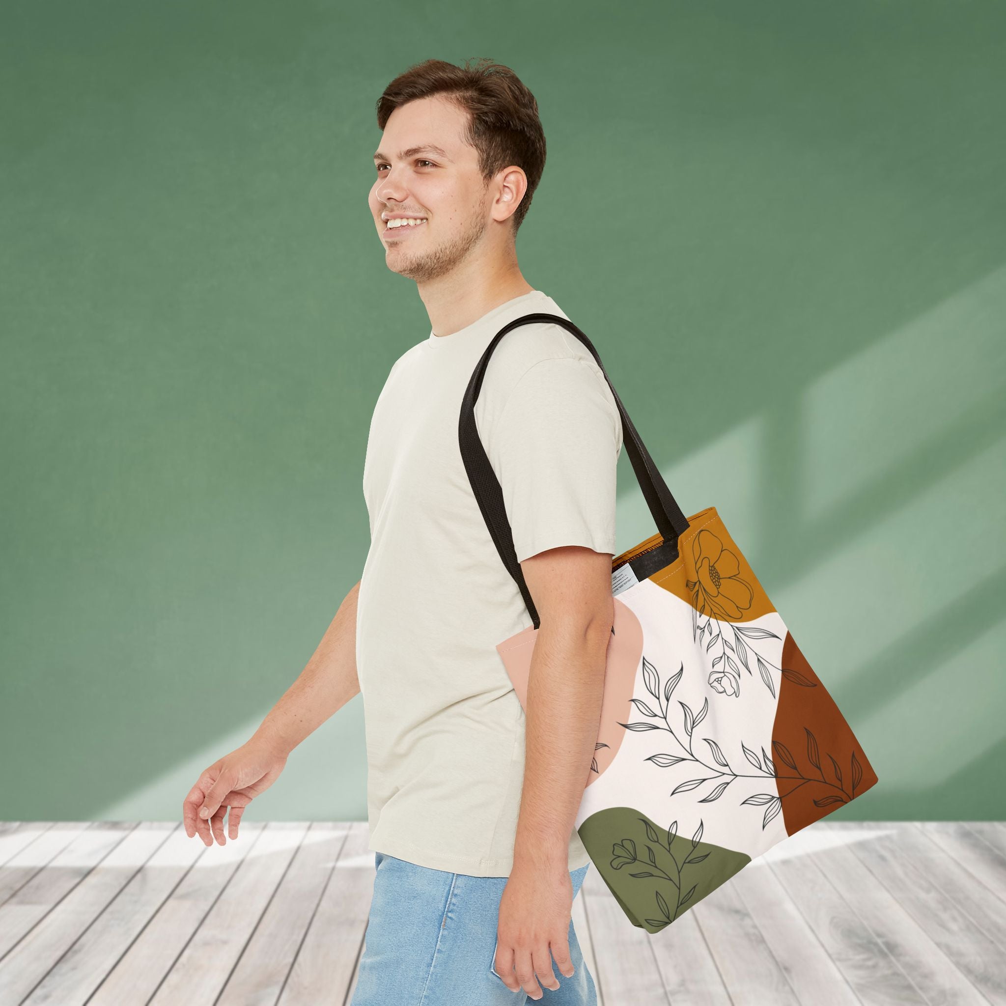 Abstract Floral Line Art Tote Bag | Minimal Botanical Illustration