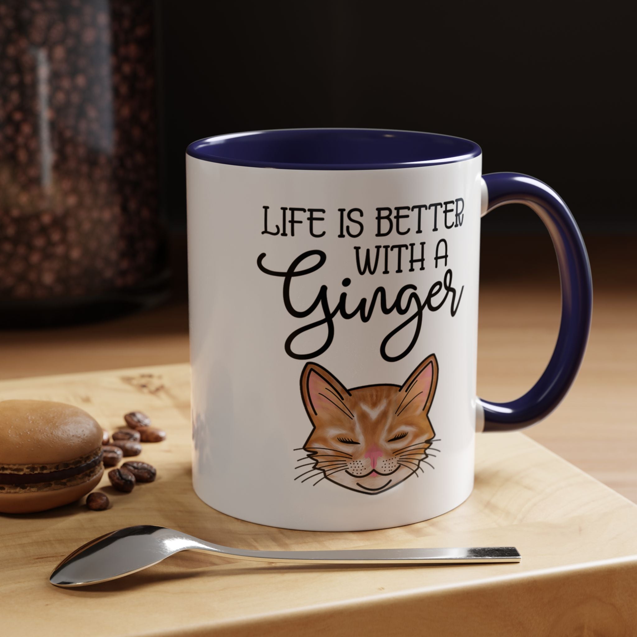 Ginger Cat Coffee Mug | "Life Is Better With a Ginger" Accent Mug