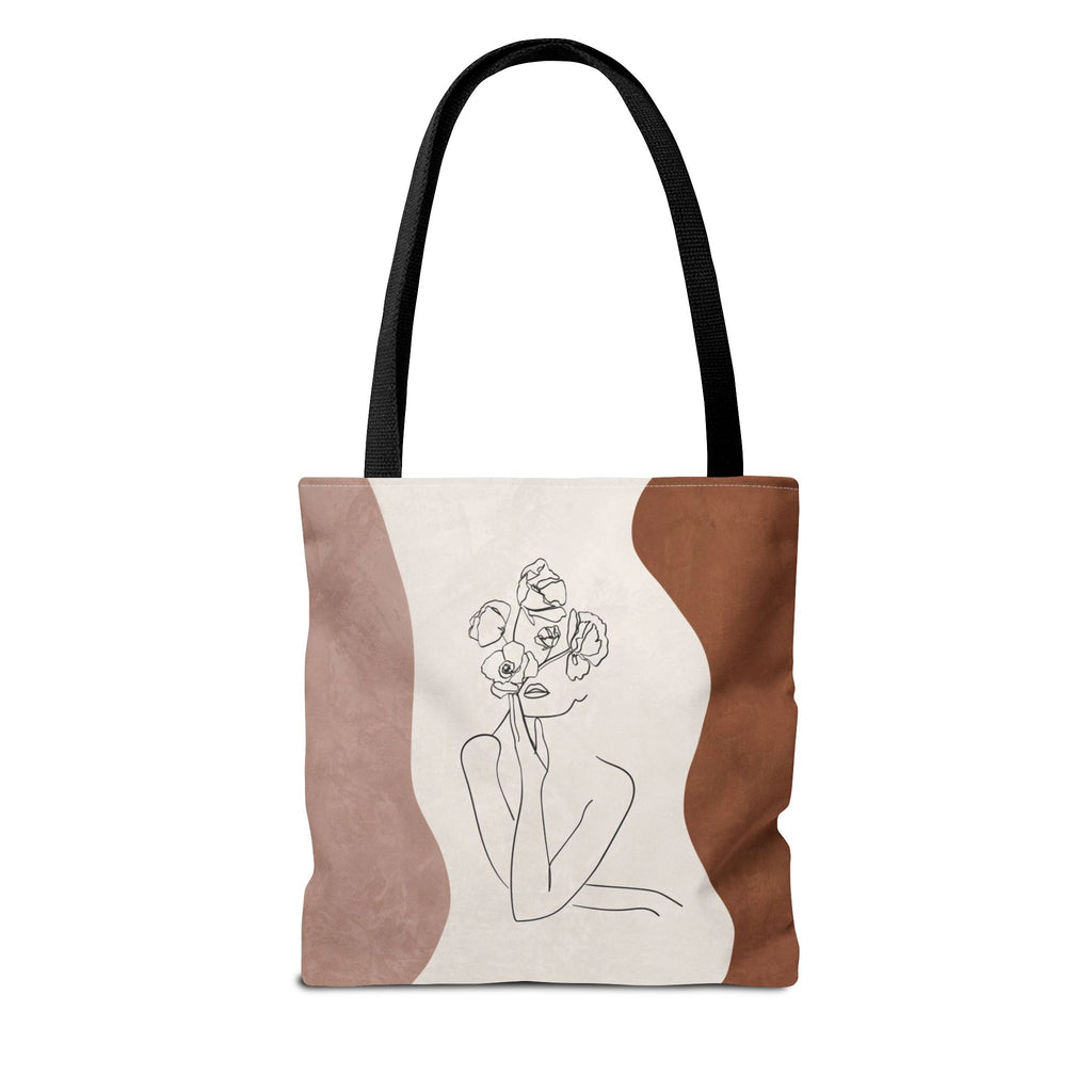 Abstract Woman Line Art Minimalist Tote Bag — Minimalist Line Drawing Tote