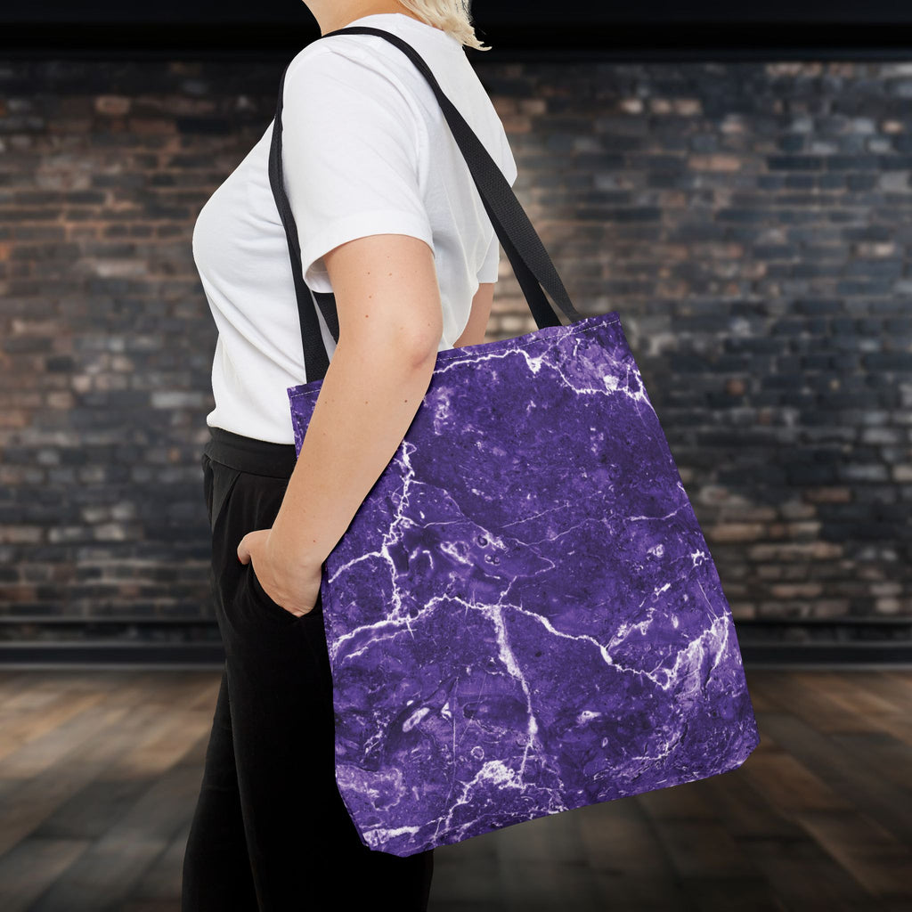 Marble Swirl Purple Tote Bag