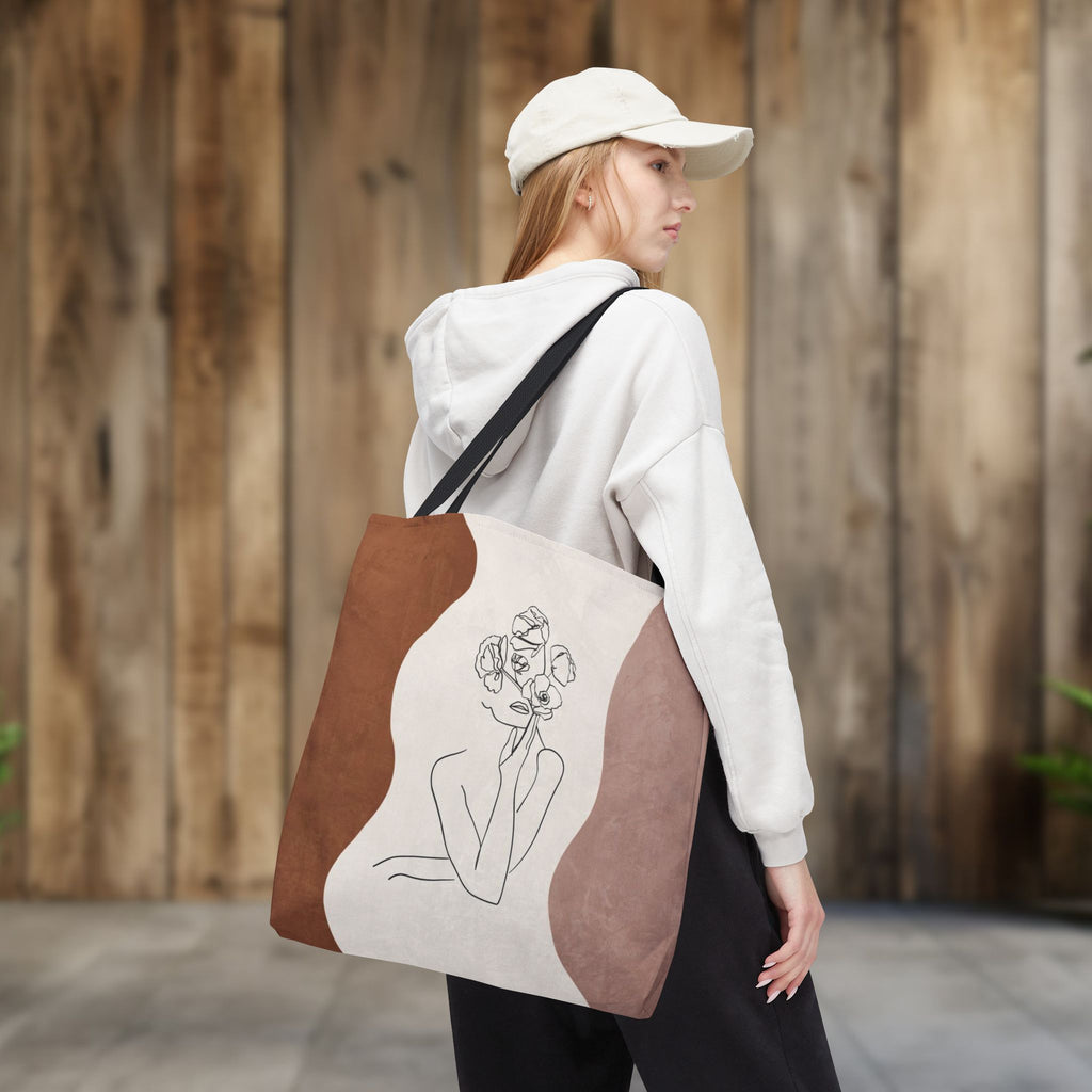 Abstract Woman Line Art Minimalist Tote Bag — Minimalist Line Drawing Tote