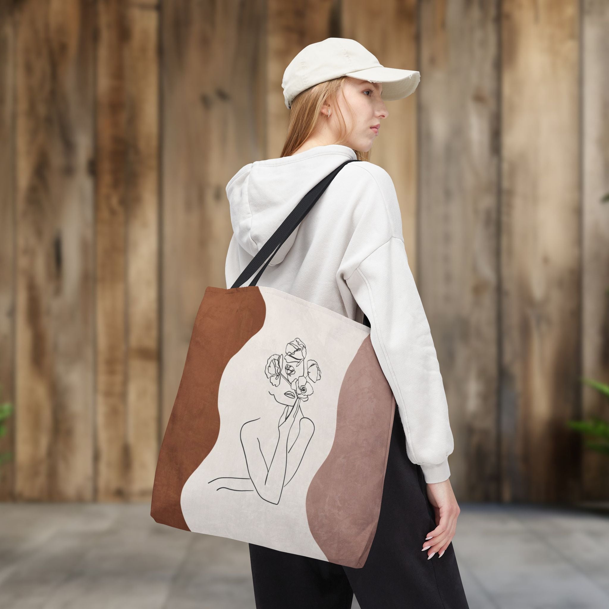 Abstract Woman Line Art Minimalist Tote Bag — Minimalist Line Drawing Tote