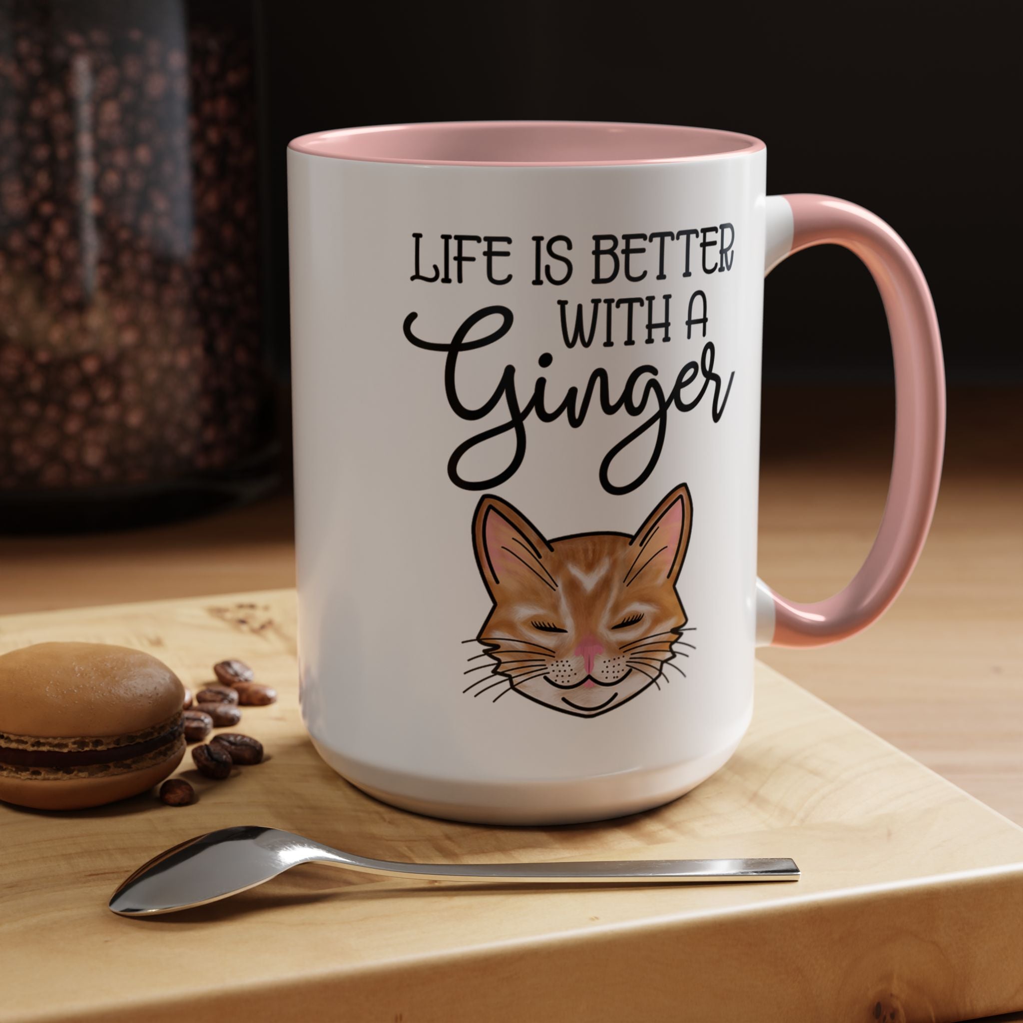 Ginger Cat Coffee Mug | "Life Is Better With a Ginger" Accent Mug