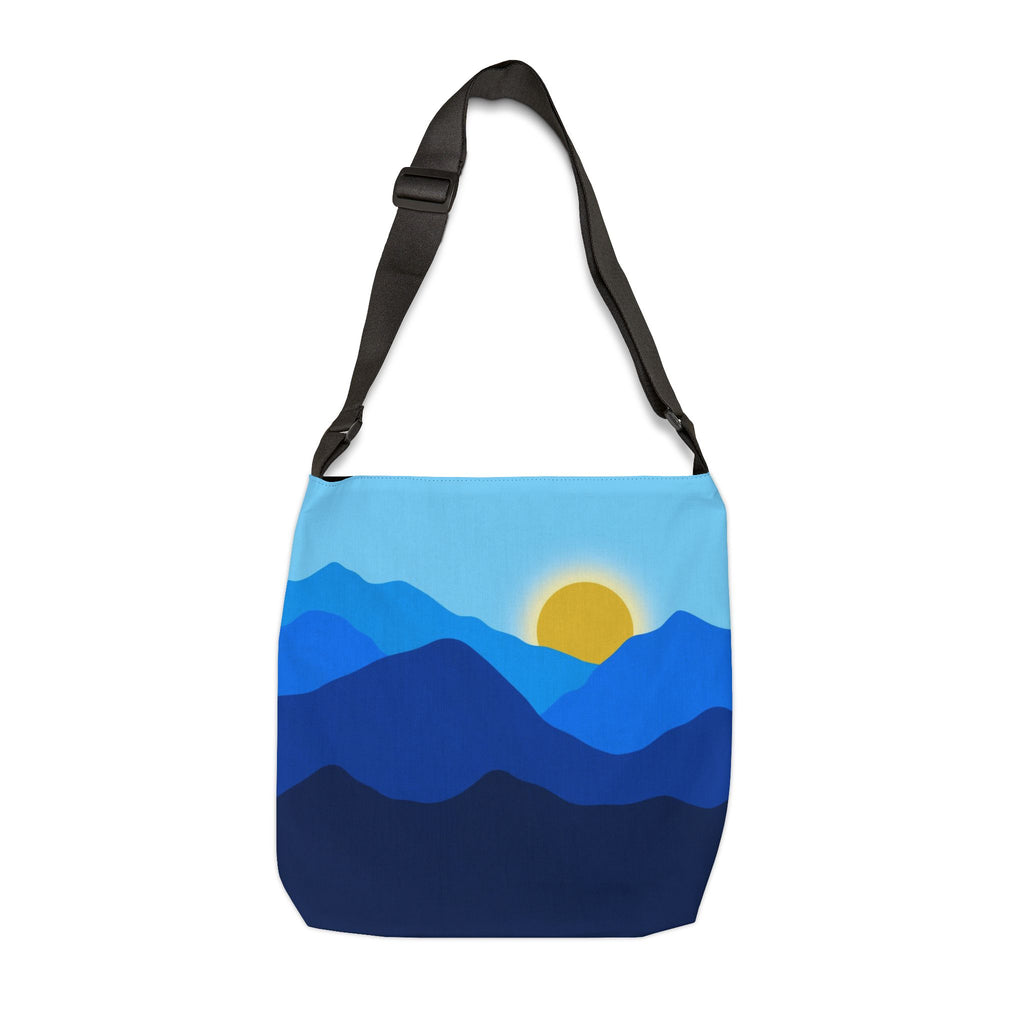 Mountain Cobalt Blue Sunrise Adjustable Tote Bag